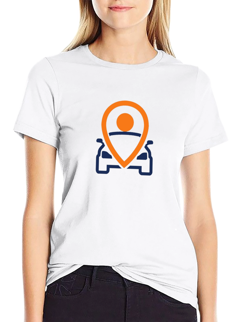 Mens Black T-Shirt with Car Location Graphic