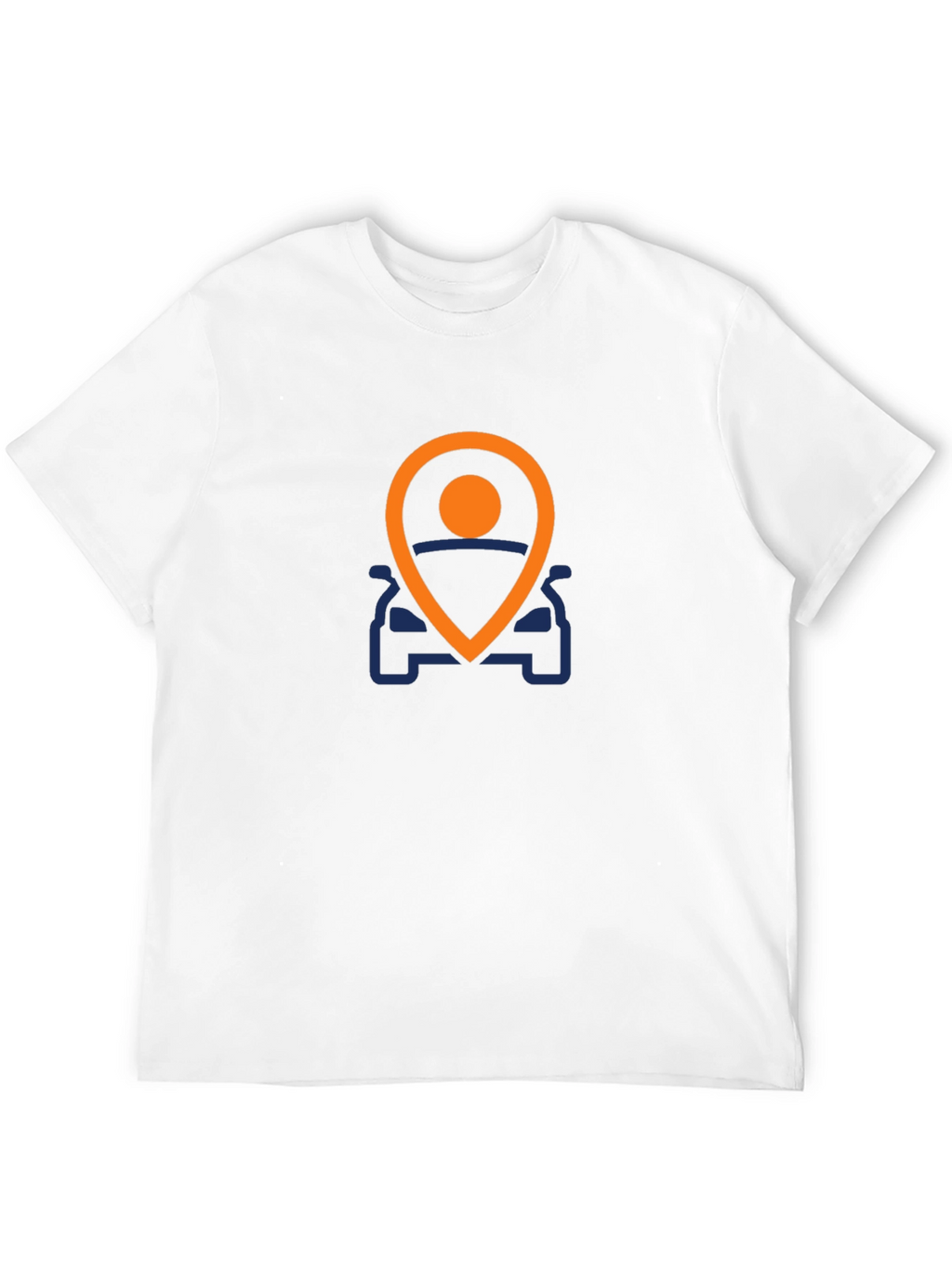 Mens Black T-Shirt with Car Location Graphic