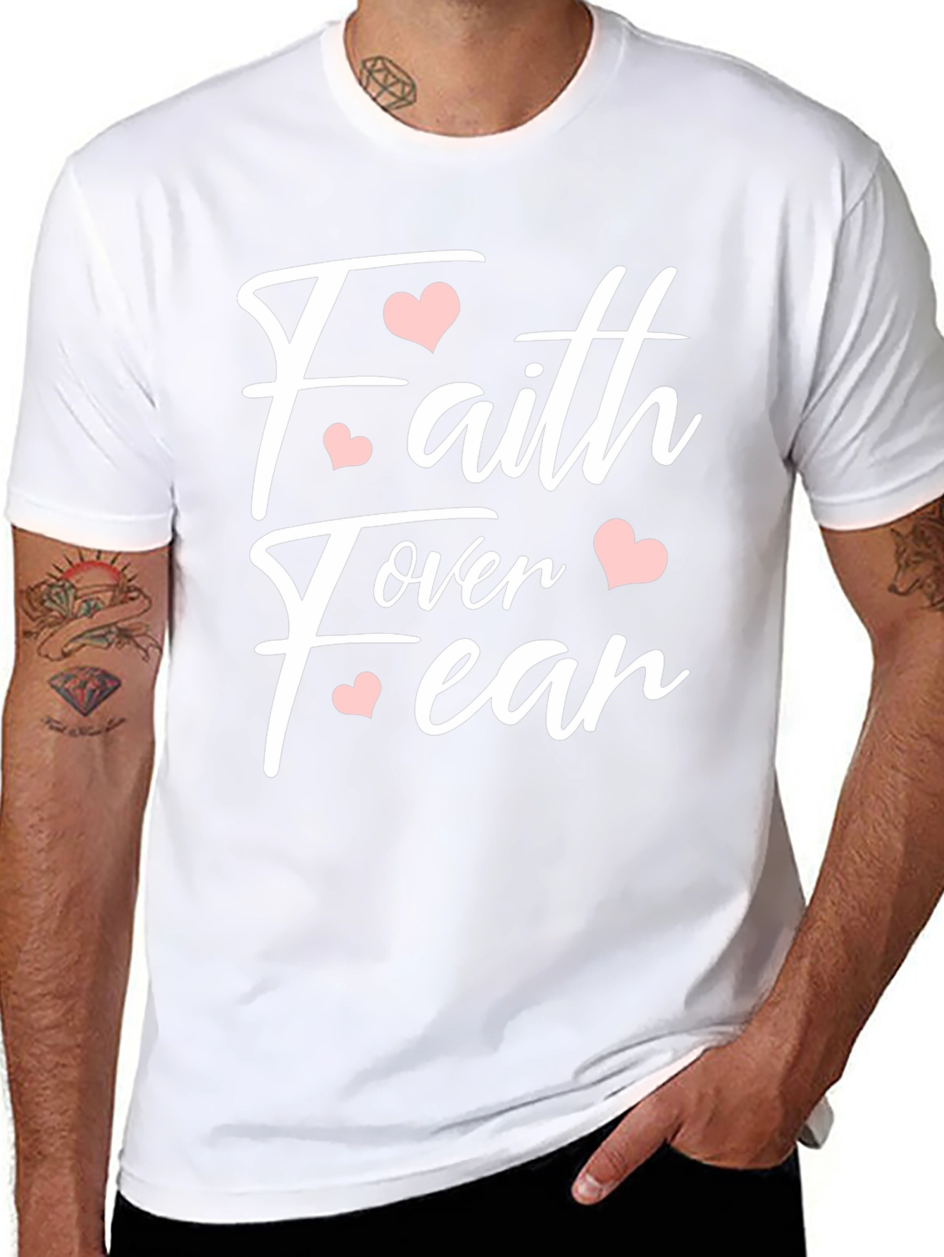Faith Over Fear Heart Graphic T-Shirt