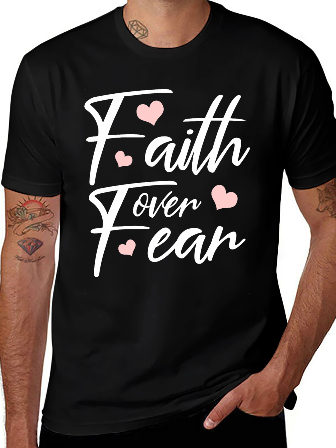 Faith Over Fear Heart Graphic T-Shirt