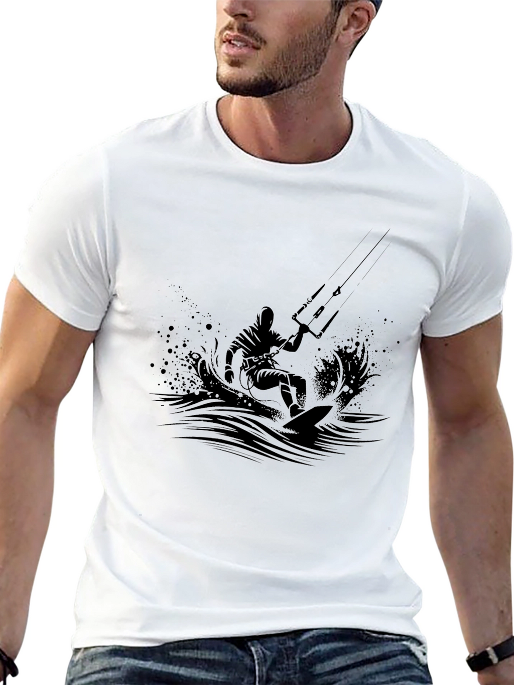 Black Kitesurfing Graphic Tee