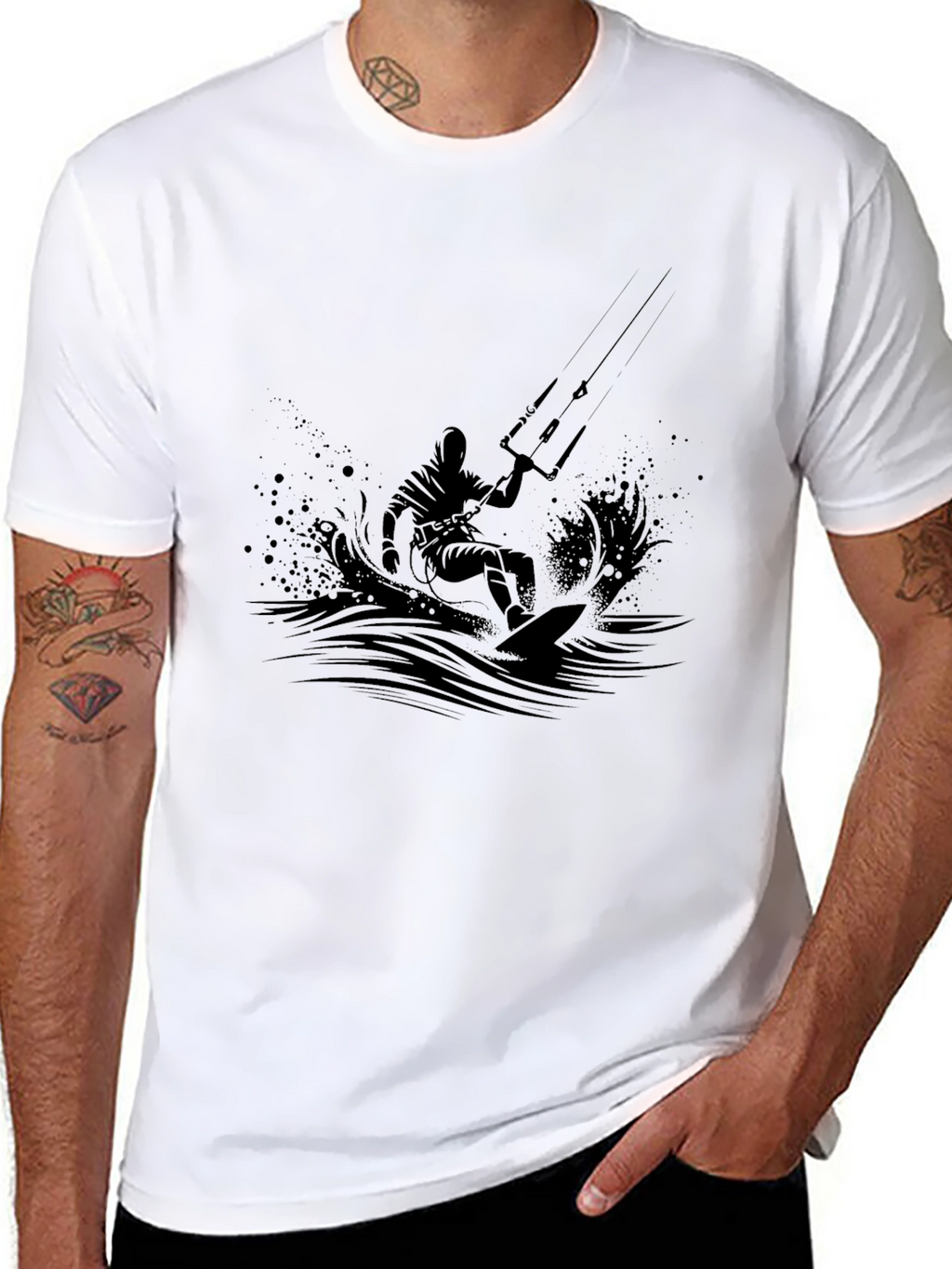 Black Kitesurfing Graphic Tee