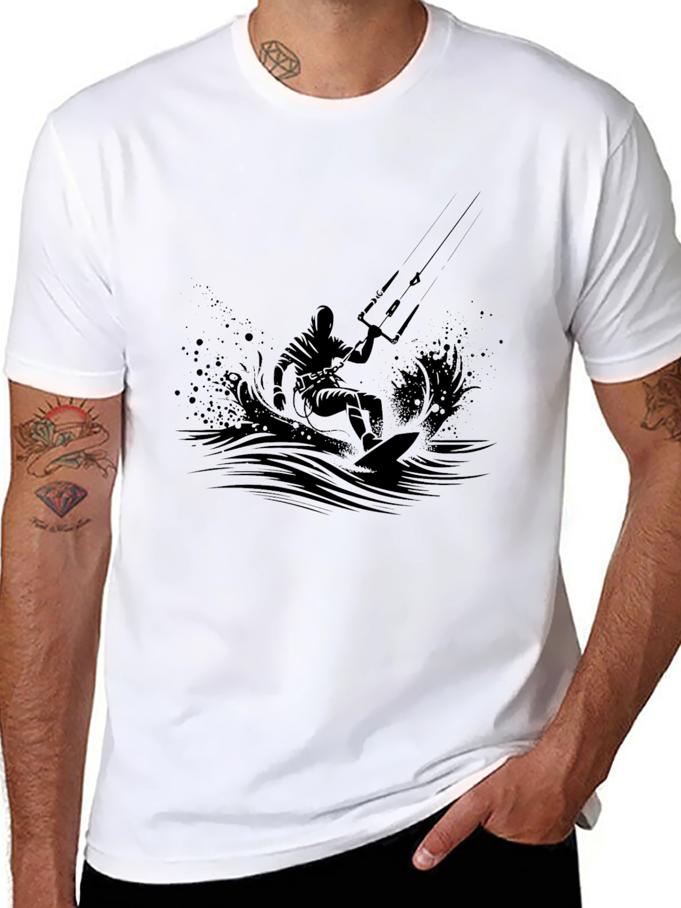 Black Kitesurfing Graphic Tee
