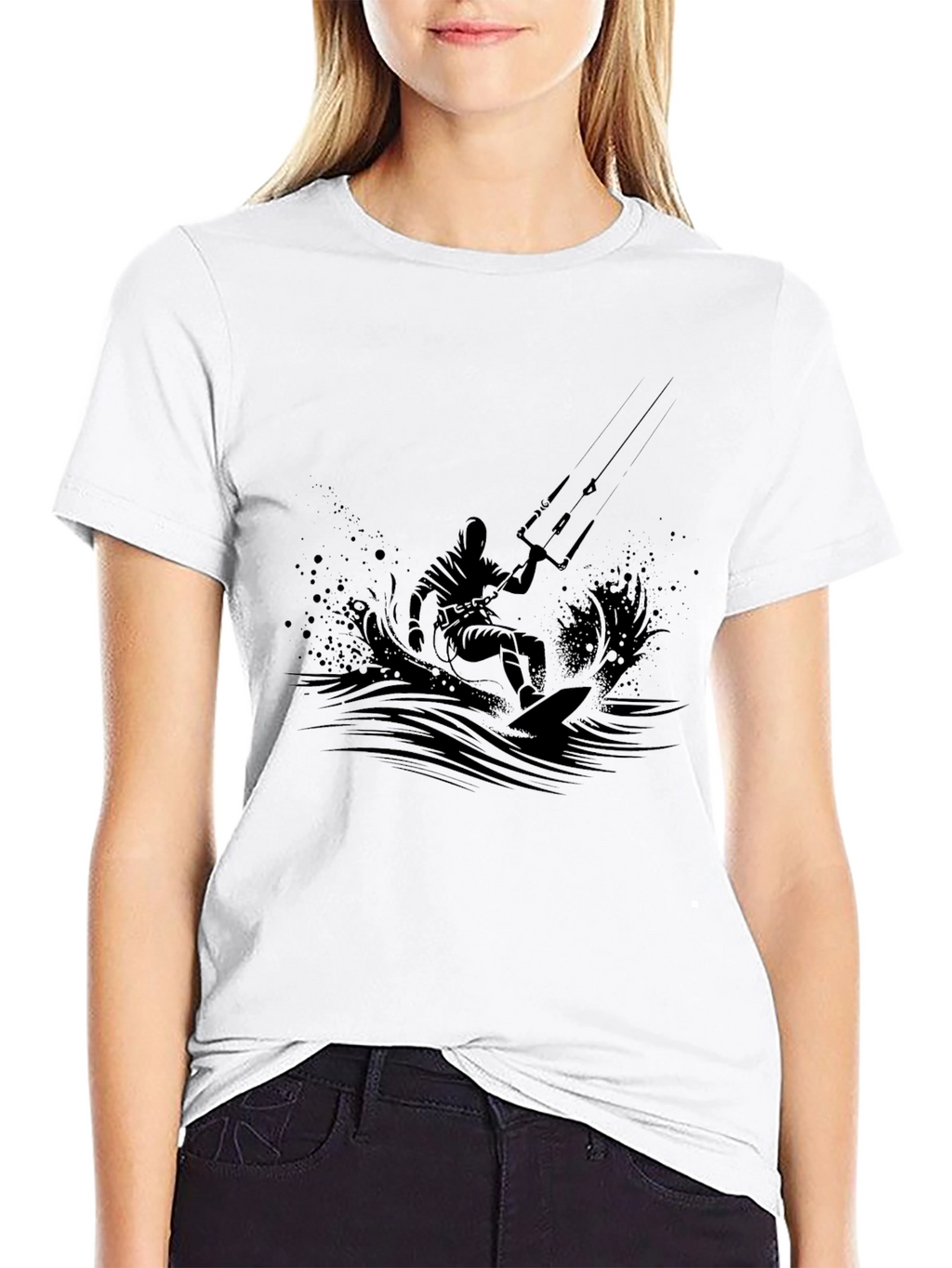 Black Kitesurfing Graphic Tee