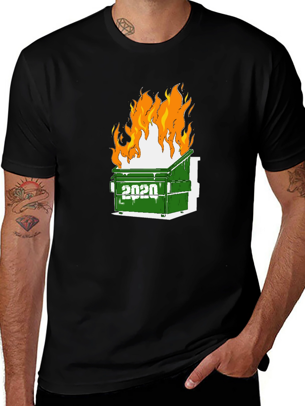 2020 Dumpster Fire Graphic Tee - Unisex Black T-Shirt