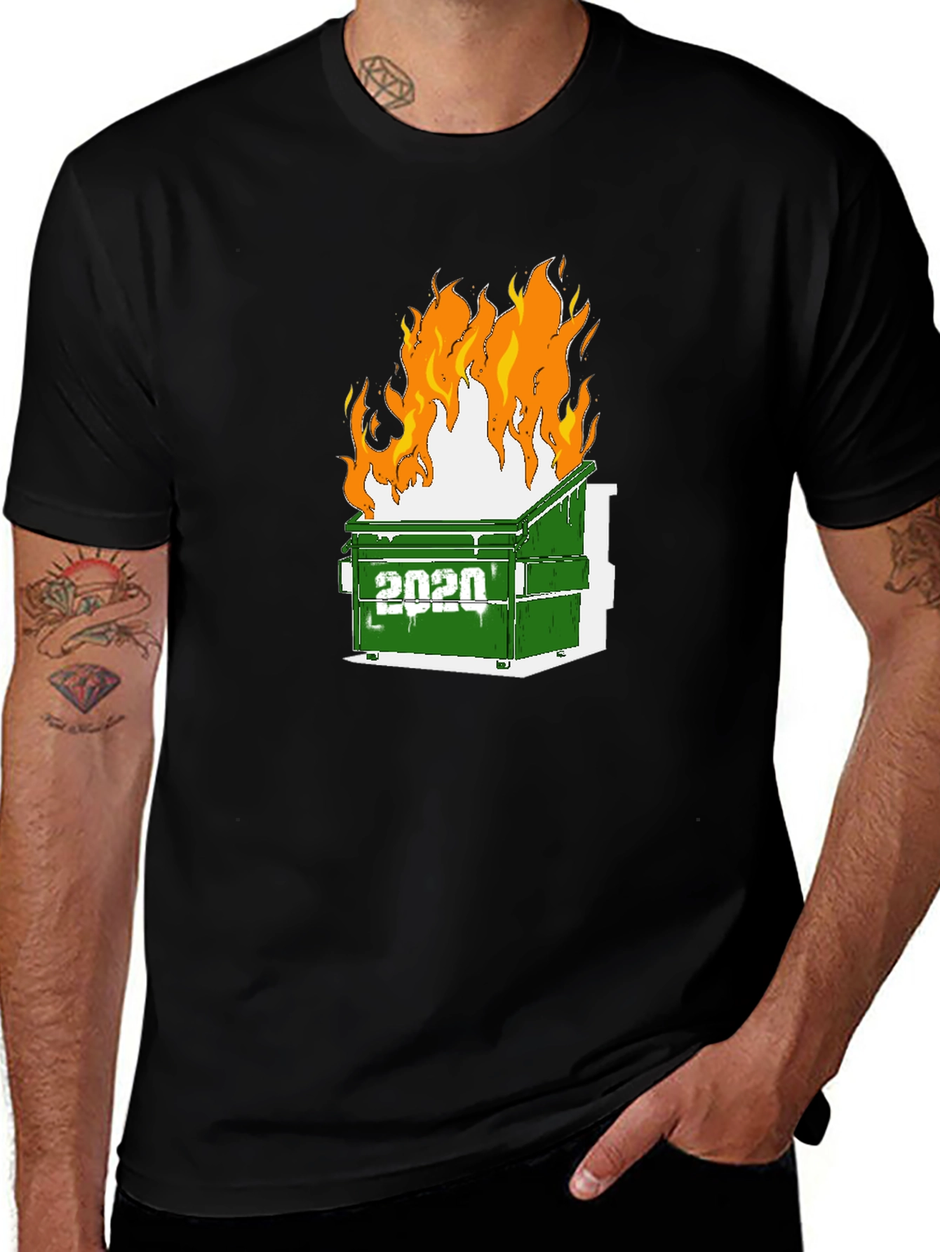2020 Dumpster Fire Graphic Tee - Unisex Black T-Shirt