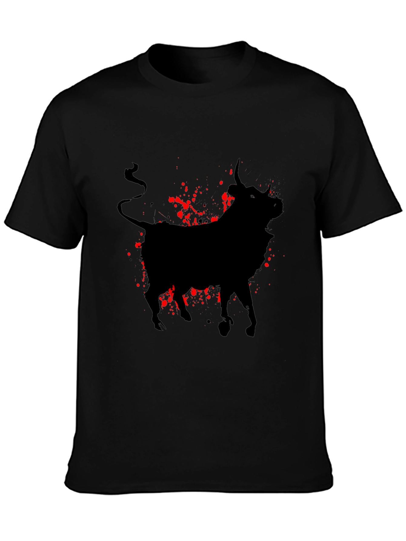 Bull Silhouette Graphic Tee - Black
