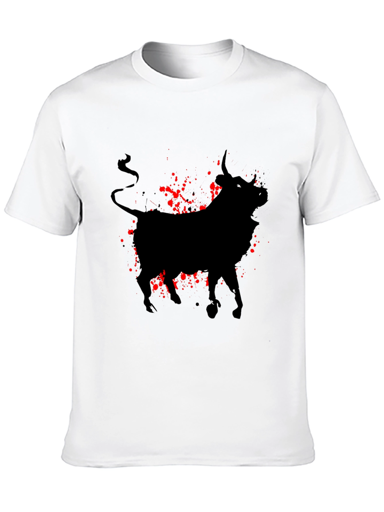 Bull Silhouette Graphic Tee - Black