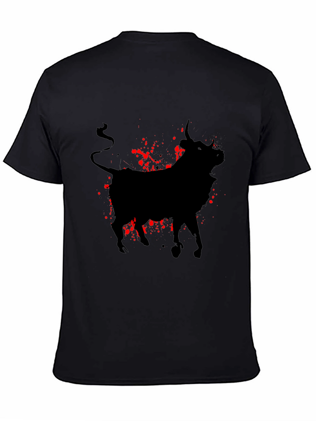 Bull Silhouette Graphic Tee - Black