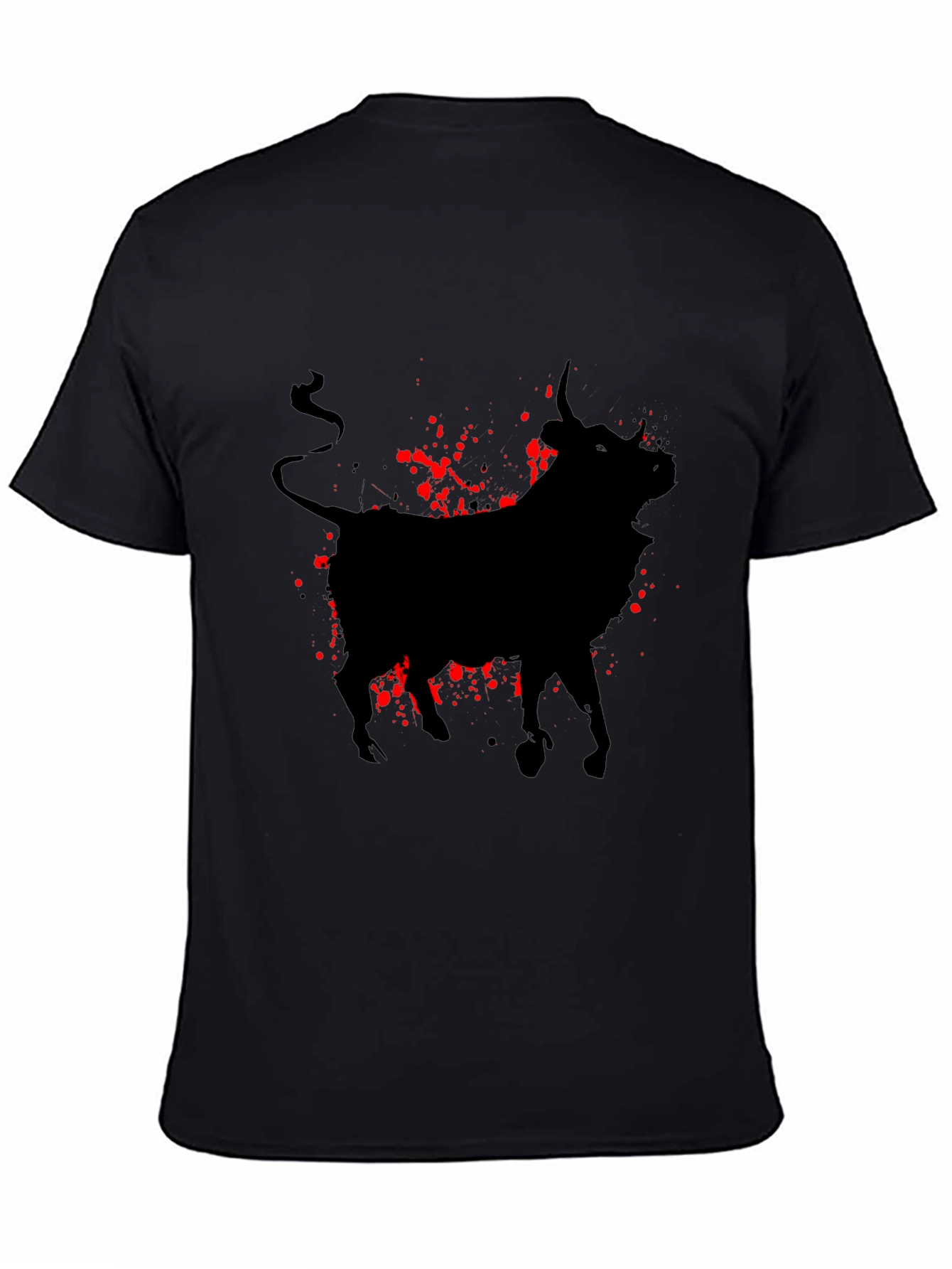 Bull Silhouette Graphic Tee - Black