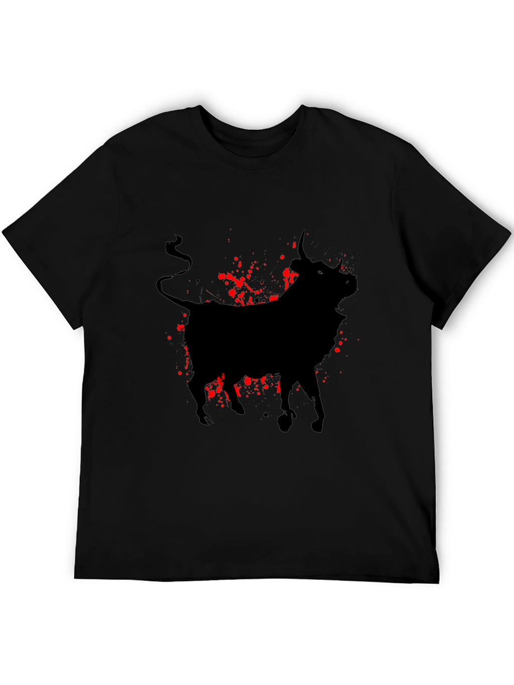 Bull Silhouette Graphic Tee - Black