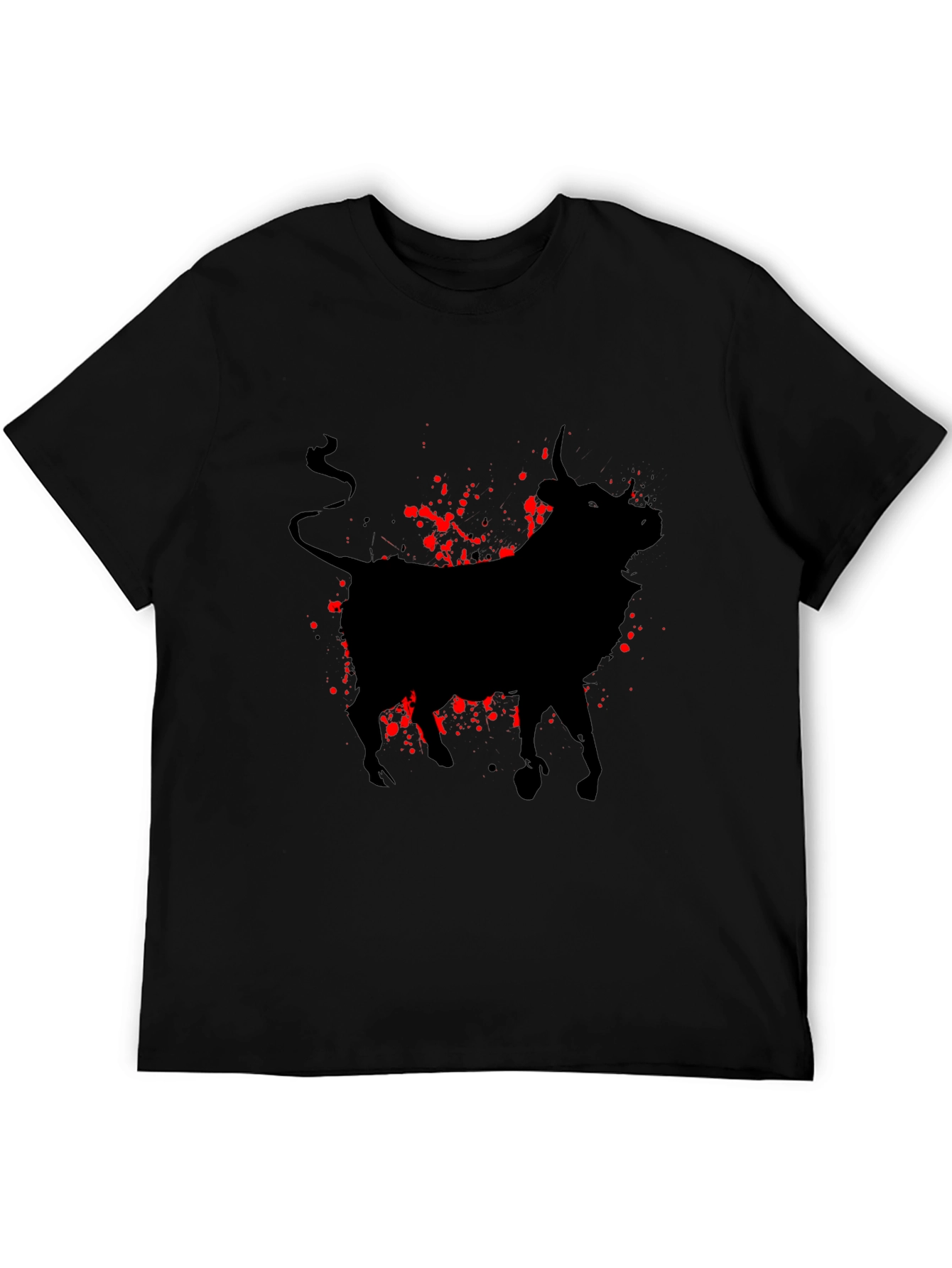 Bull Silhouette Graphic Tee - Black