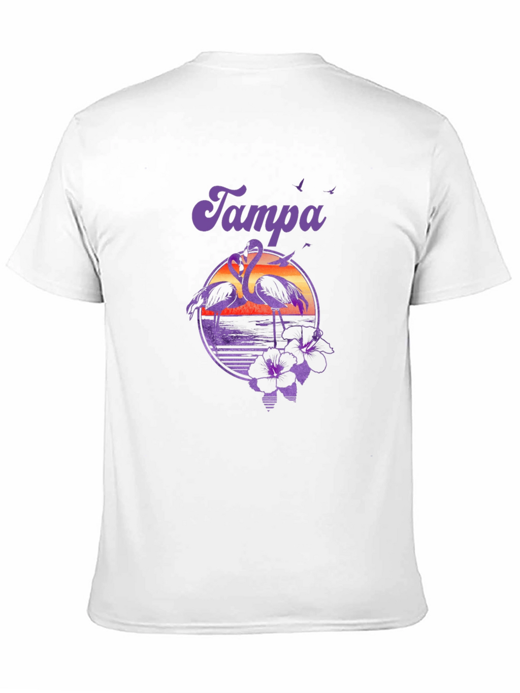 Tampa Flamingo Sunset Graphic Tee - Black