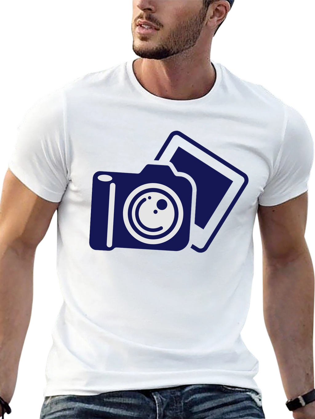 Camera Graphic Print Black T-Shirt