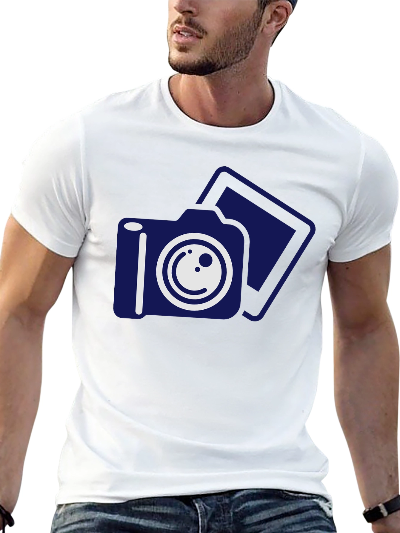 Camera Graphic Print Black T-Shirt