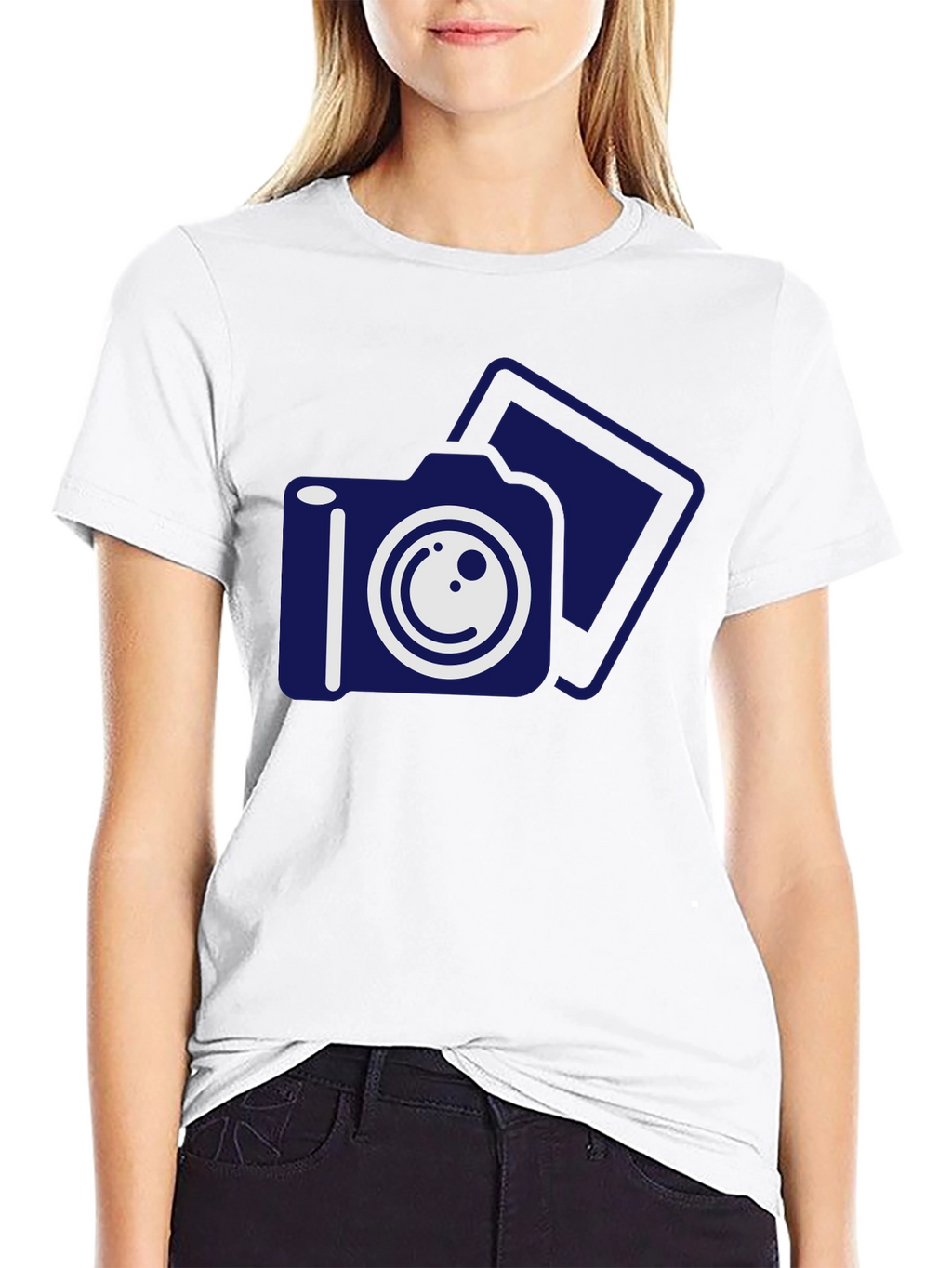 Camera Graphic Print Black T-Shirt