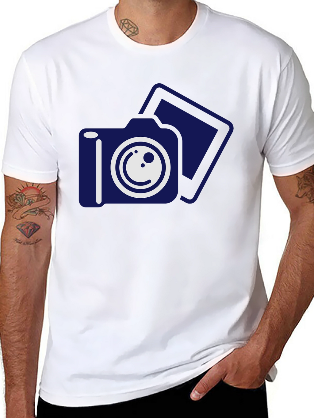 Camera Graphic Print Black T-Shirt