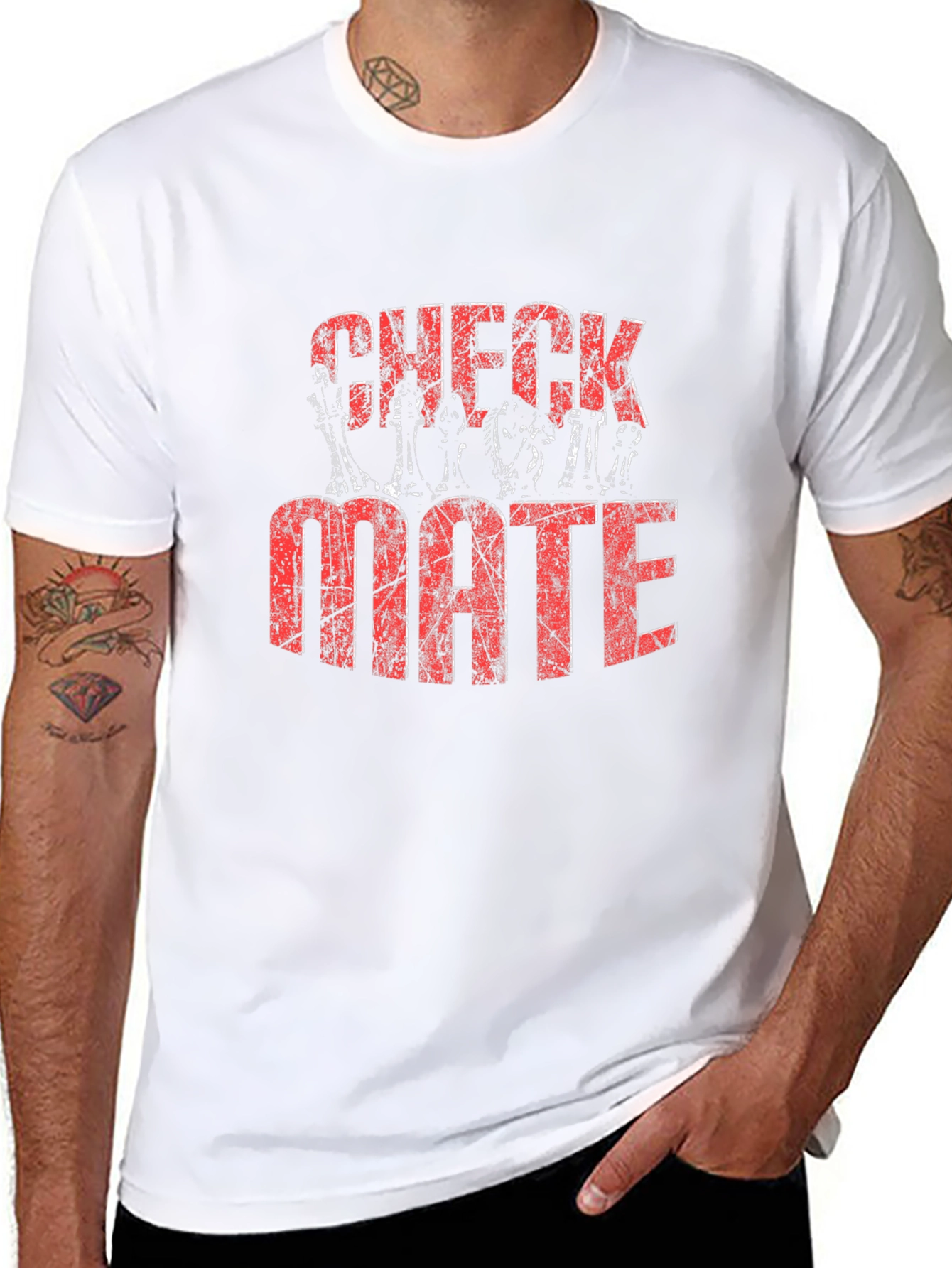 Checkmate Graphic Print Black T-Shirt