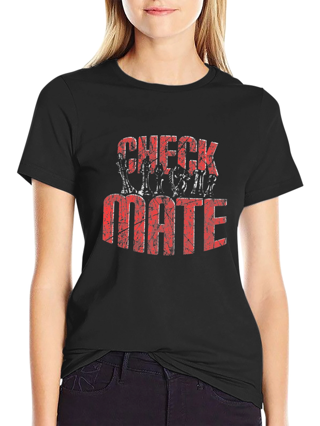 Checkmate Graphic Print Black T-Shirt
