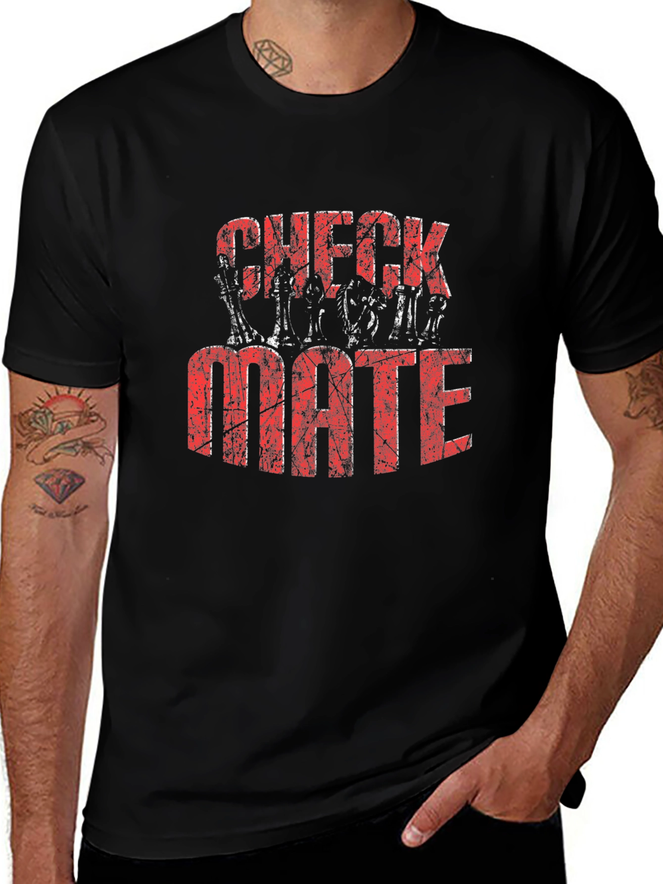 Checkmate Graphic Print Black T-Shirt