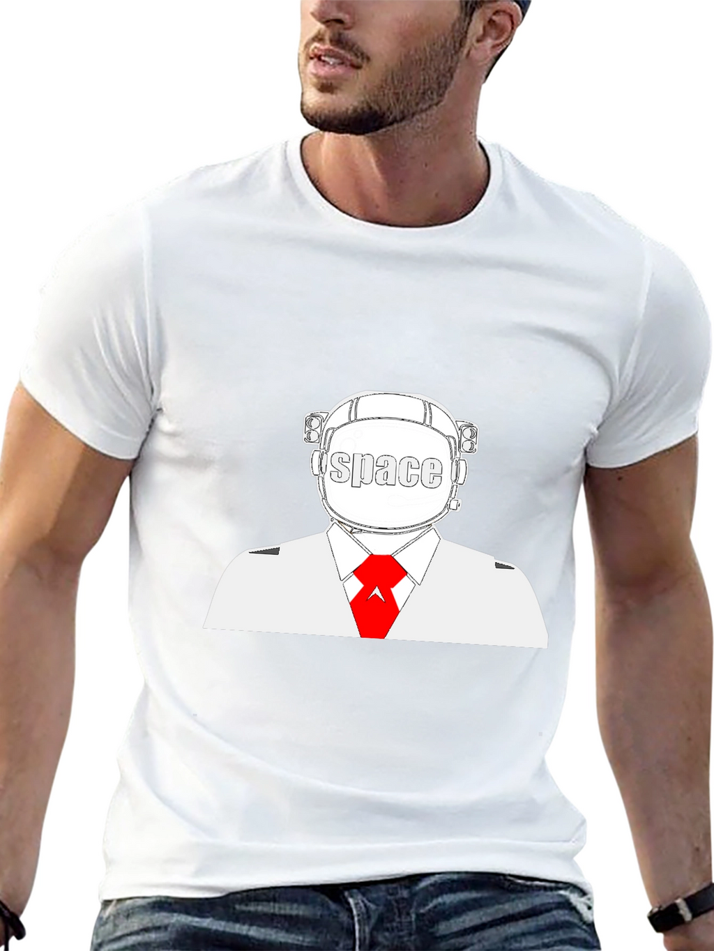 Space Man Black T-Shirt - Unique Graphic Tee