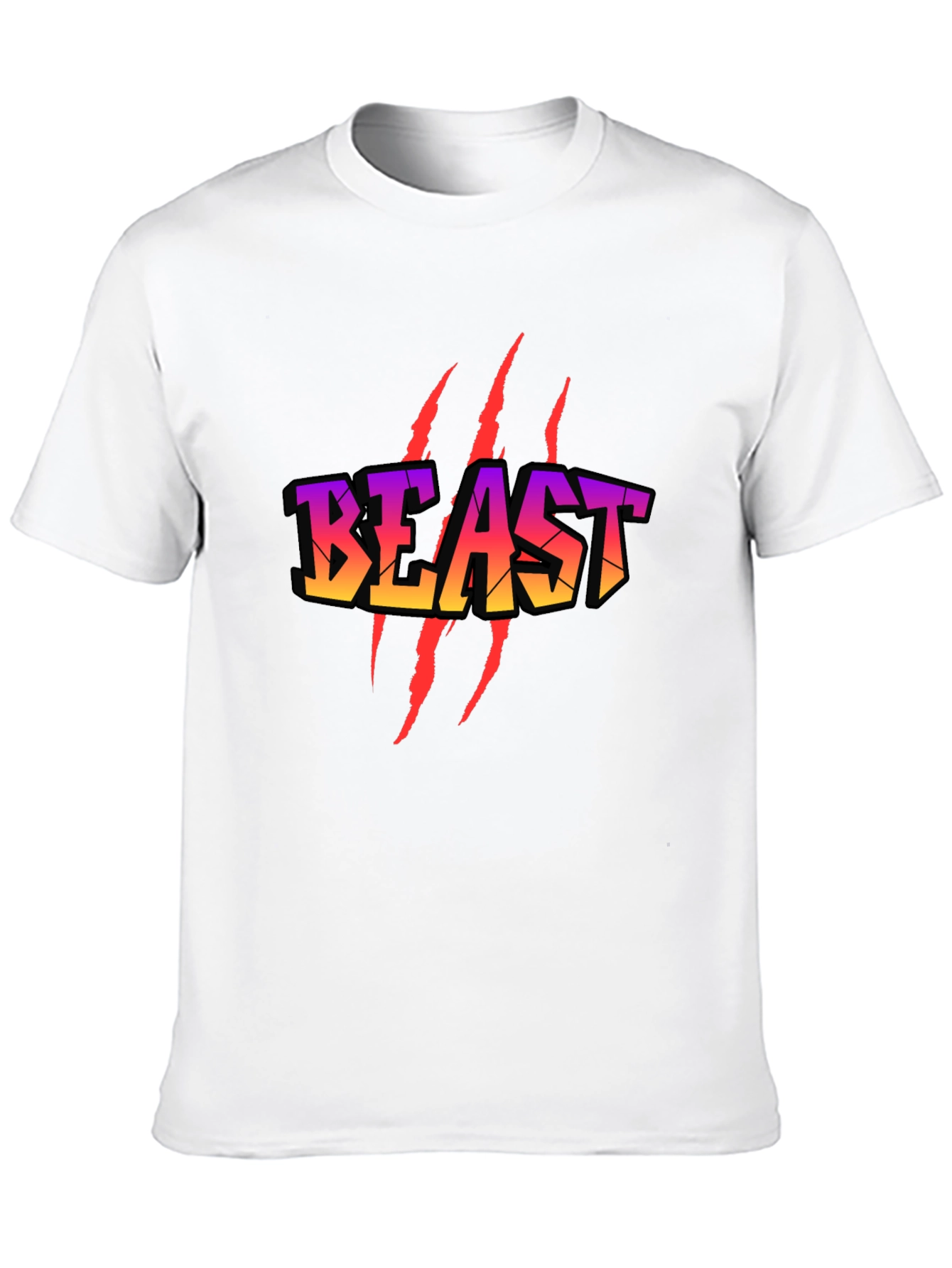 Beast Graphic T-Shirt - Black Crew Neck Tee