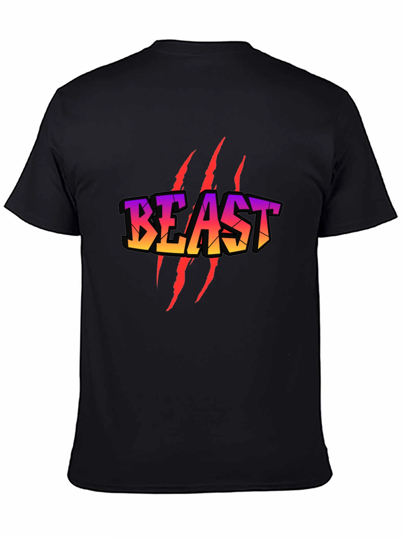 Beast Graphic T-Shirt - Black Crew Neck Tee