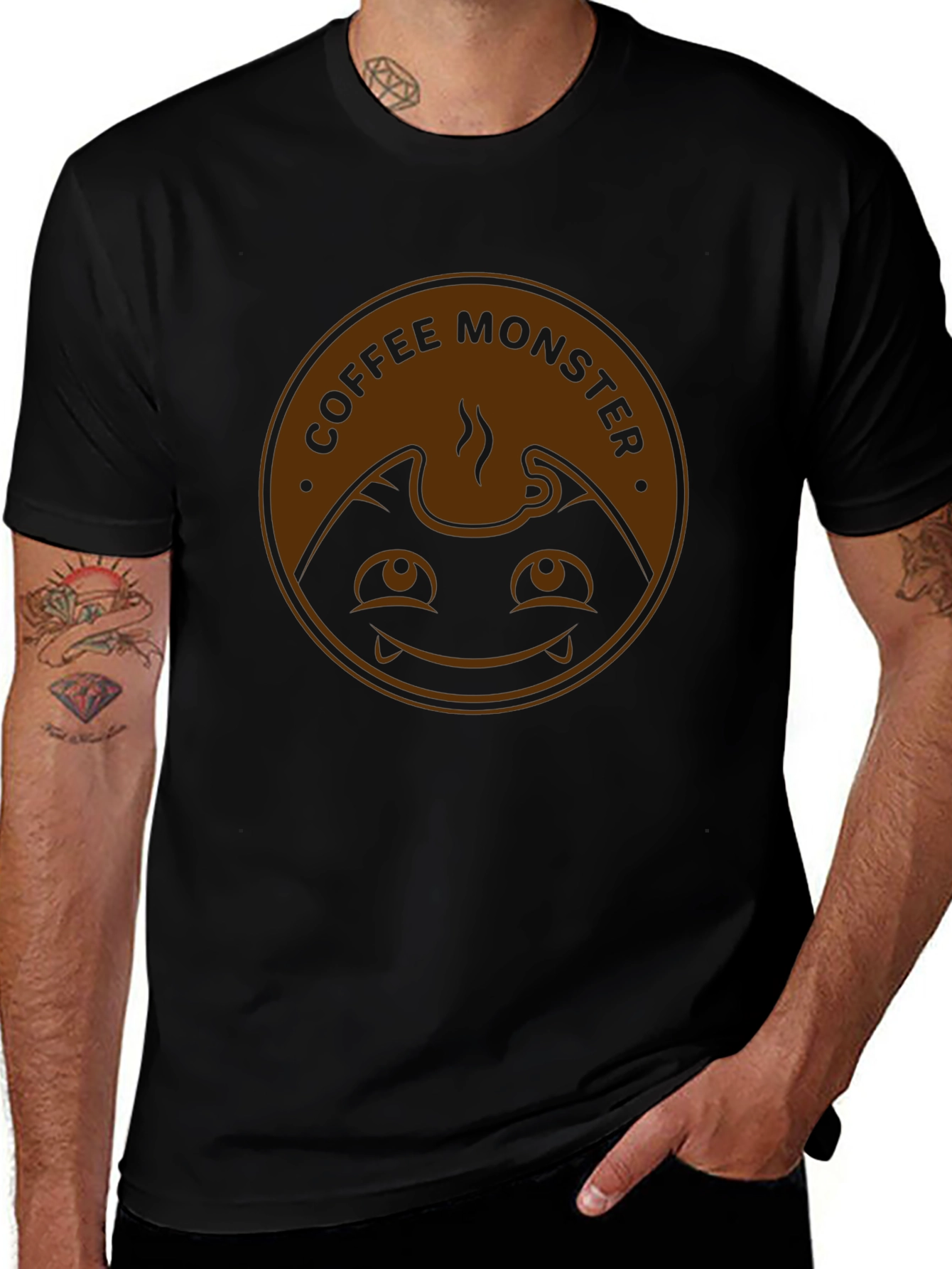 Coffee Monster Graphic Tee - Black T-Shirt