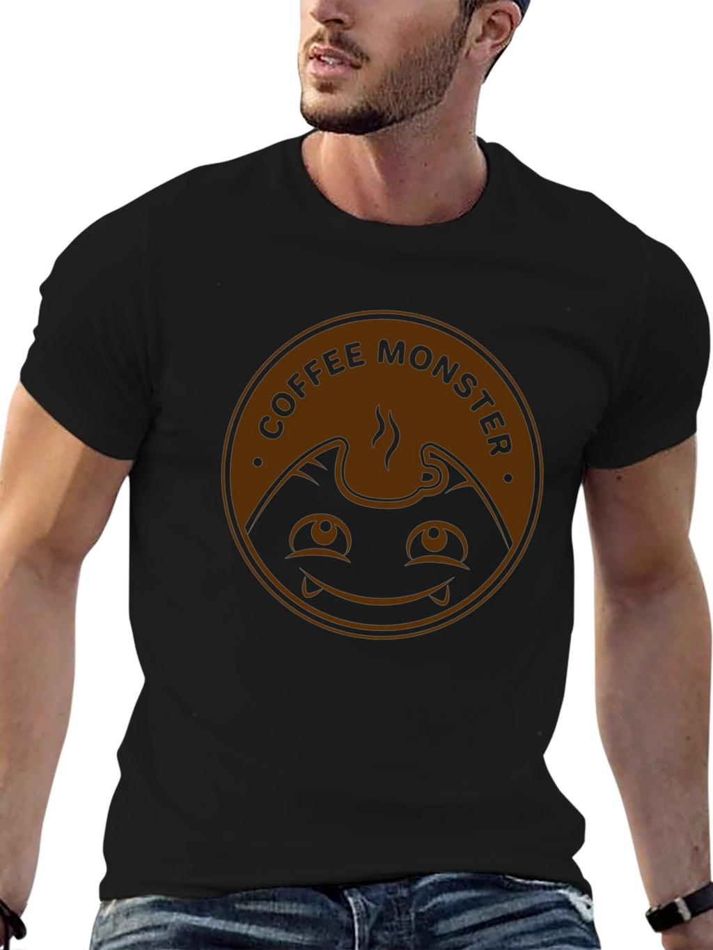 Coffee Monster Graphic Tee - Black T-Shirt