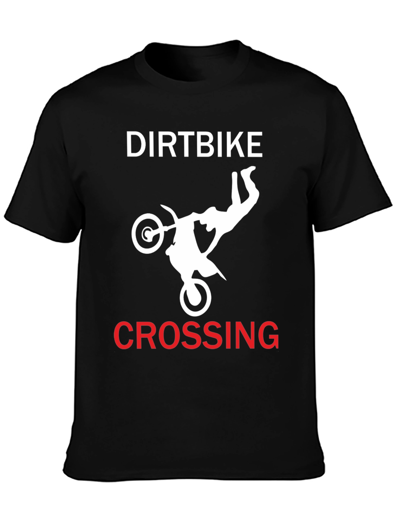 Dirtbike Crossing Graphic Tee - Black