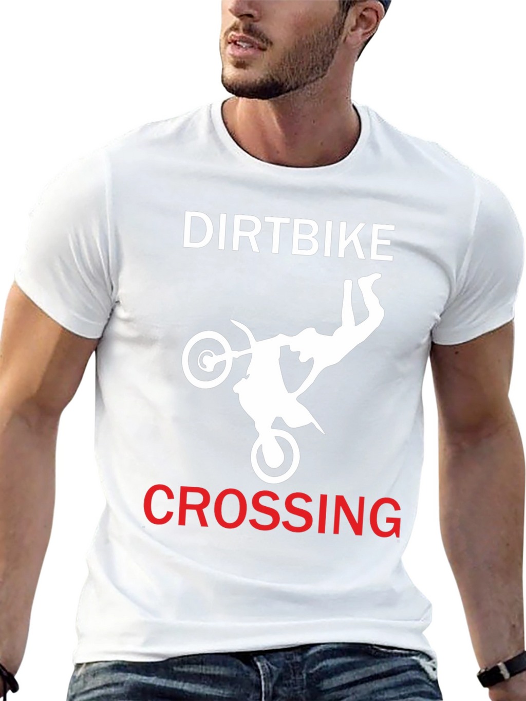 Dirtbike Crossing Graphic Tee - Black