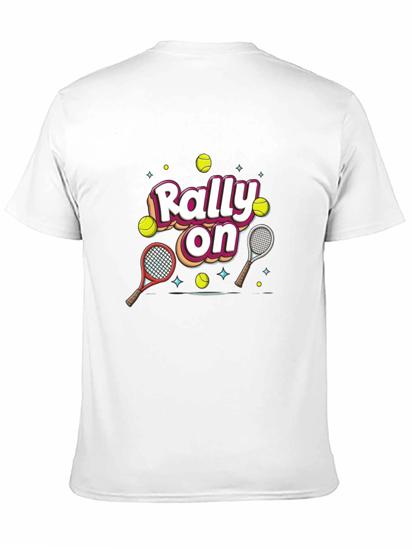 Rally On Tennis Graphic Tee - Fun Sport Shirt