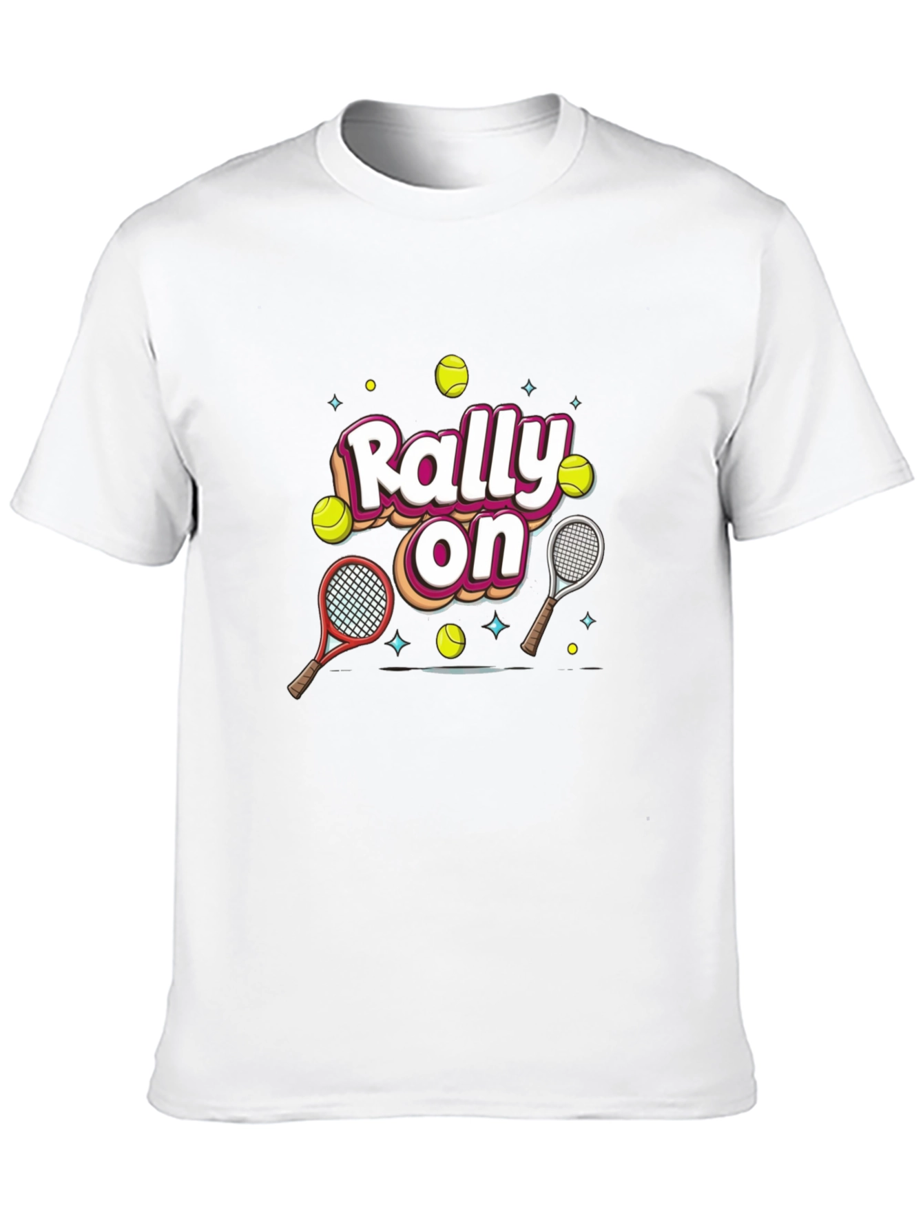Rally On Tennis Graphic Tee - Fun Sport Shirt