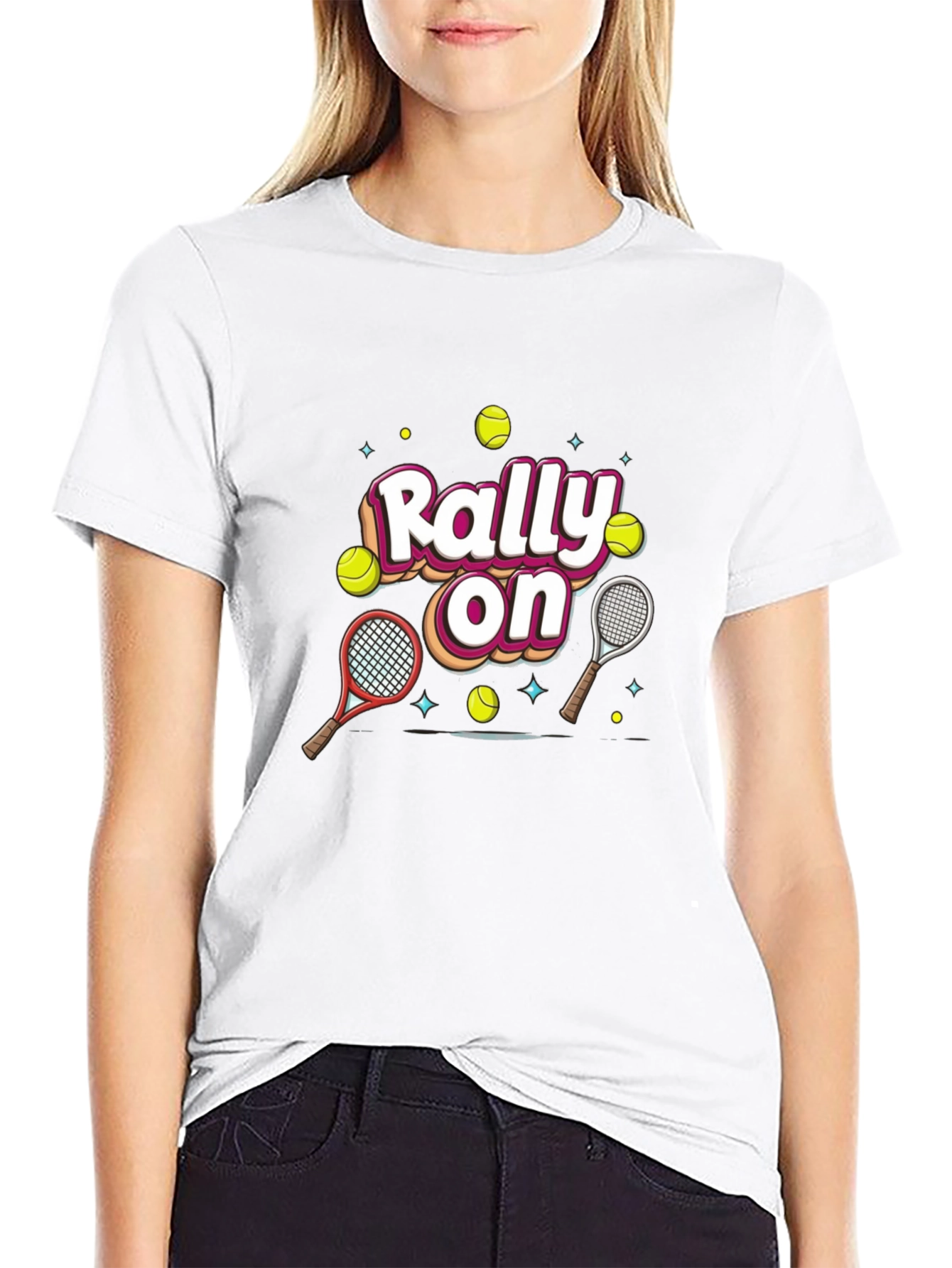 Rally On Tennis Graphic Tee - Fun Sport Shirt
