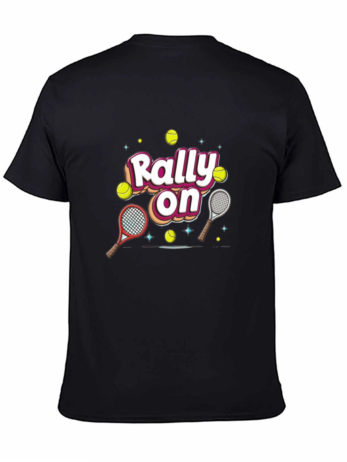 Rally On Tennis Graphic Tee - Fun Sport Shirt