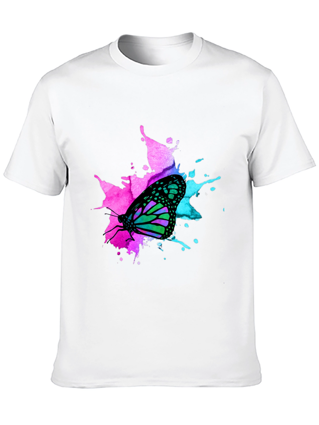 Butterfly Splash Graphic Black T-Shirt