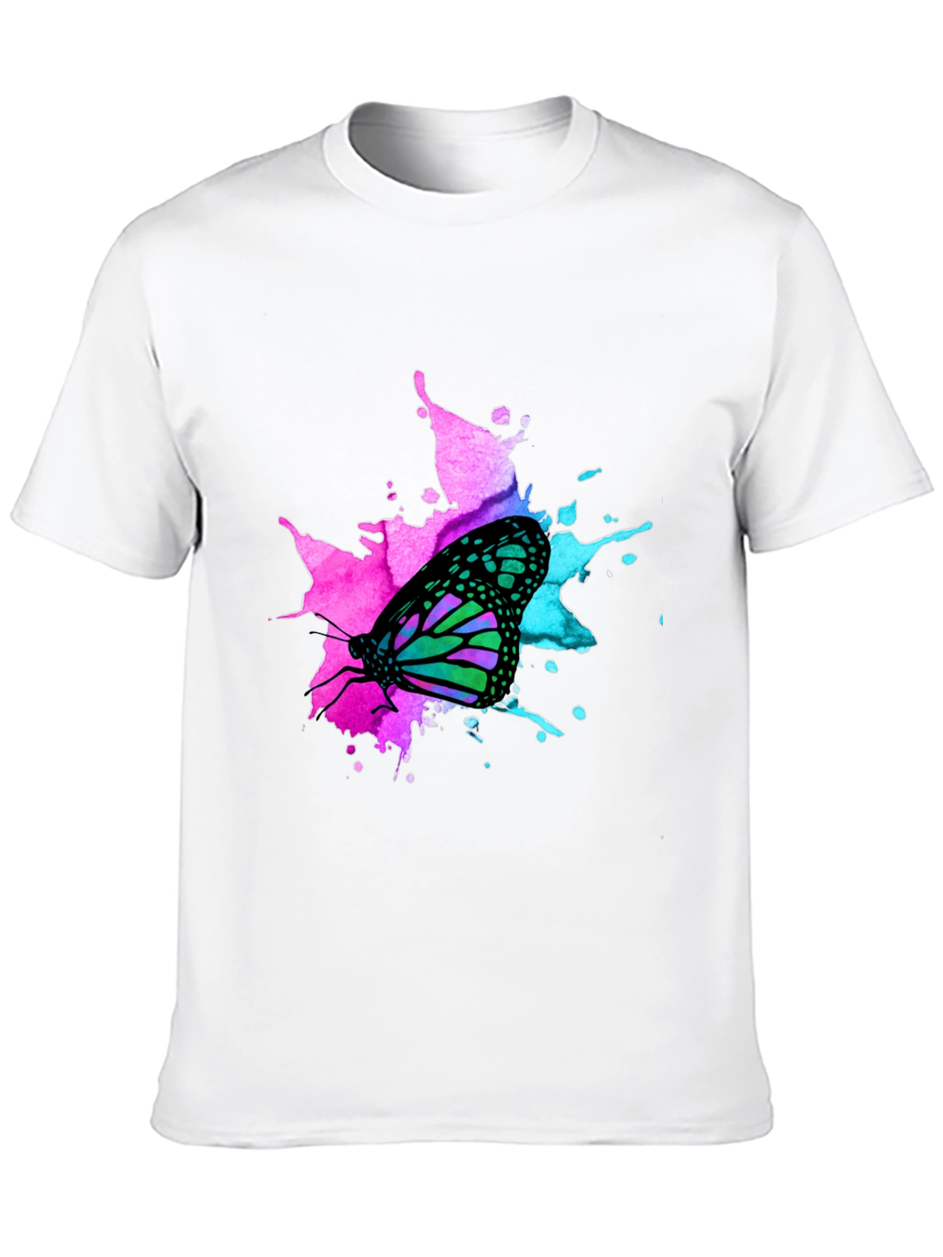 Butterfly Splash Graphic Black T-Shirt
