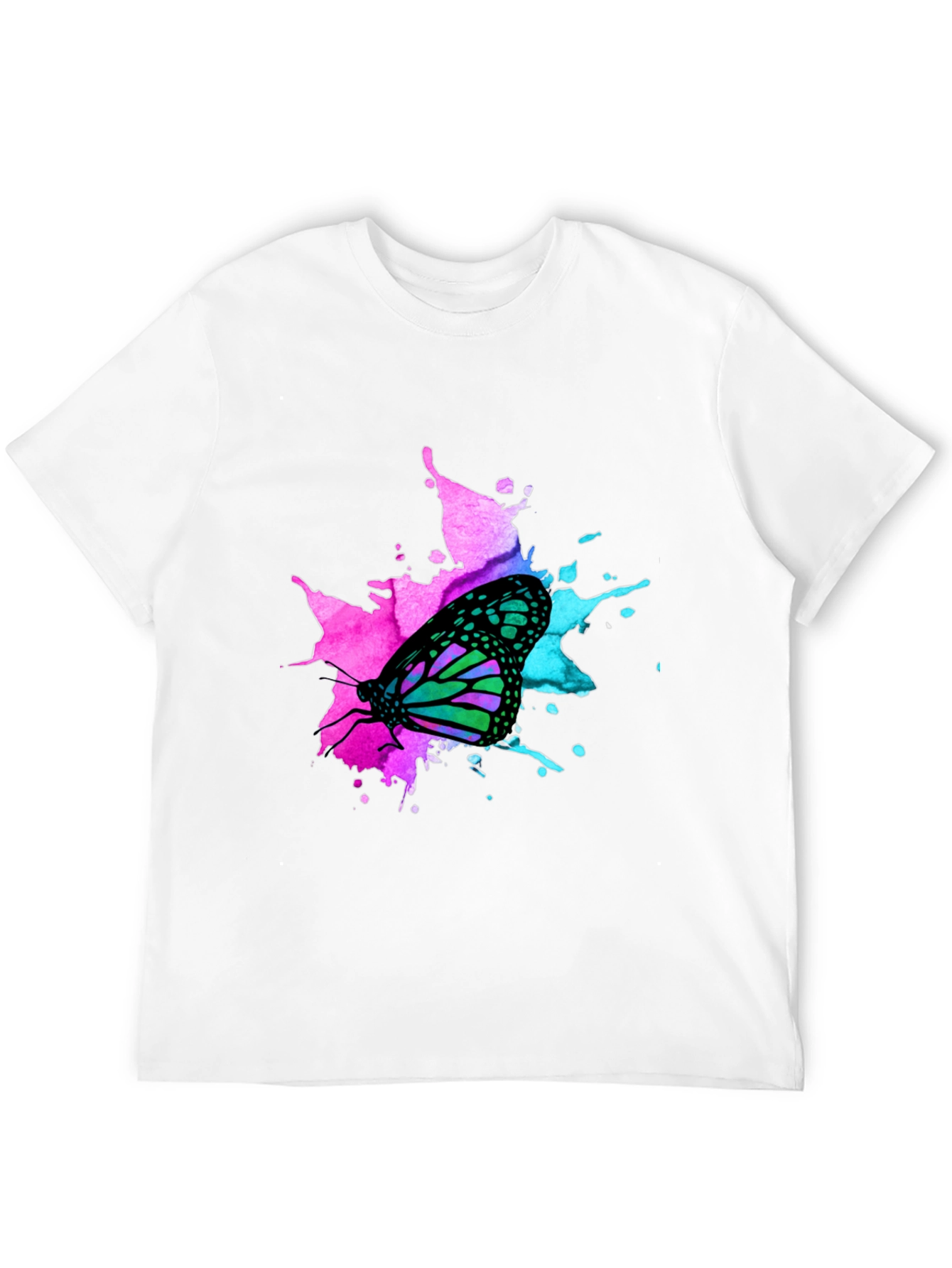 Butterfly Splash Graphic Black T-Shirt