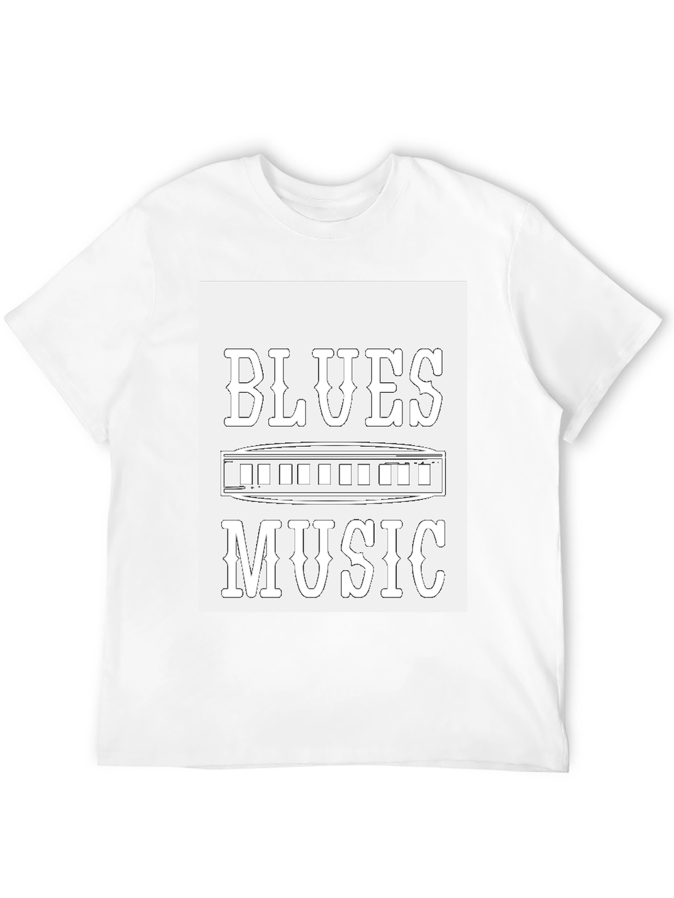 Blues Music T-Shirt - Harmonica Design