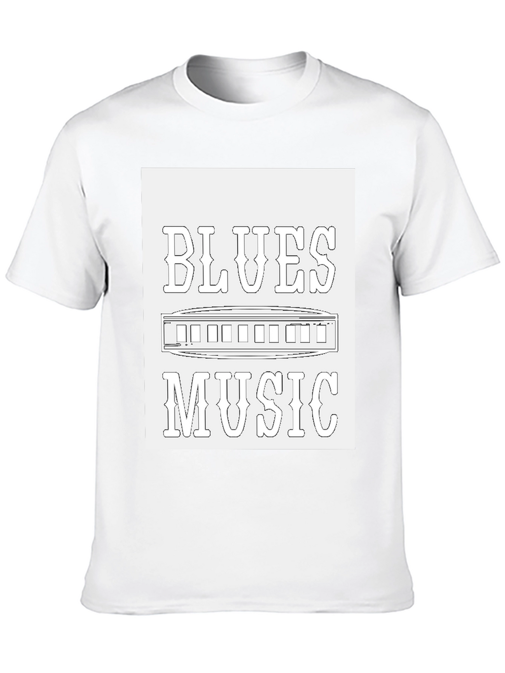 Blues Music T-Shirt - Harmonica Design