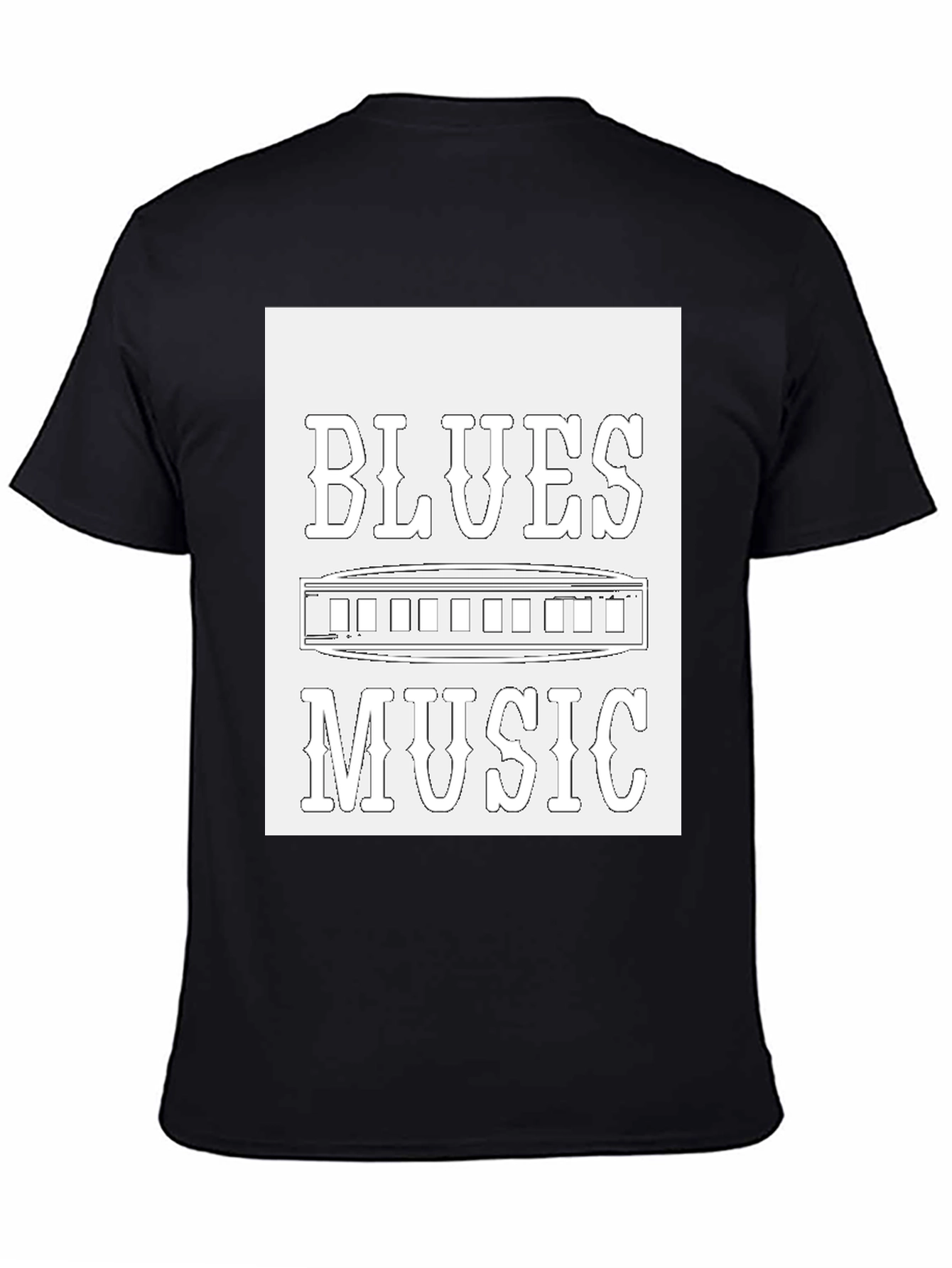 Blues Music T-Shirt - Harmonica Design