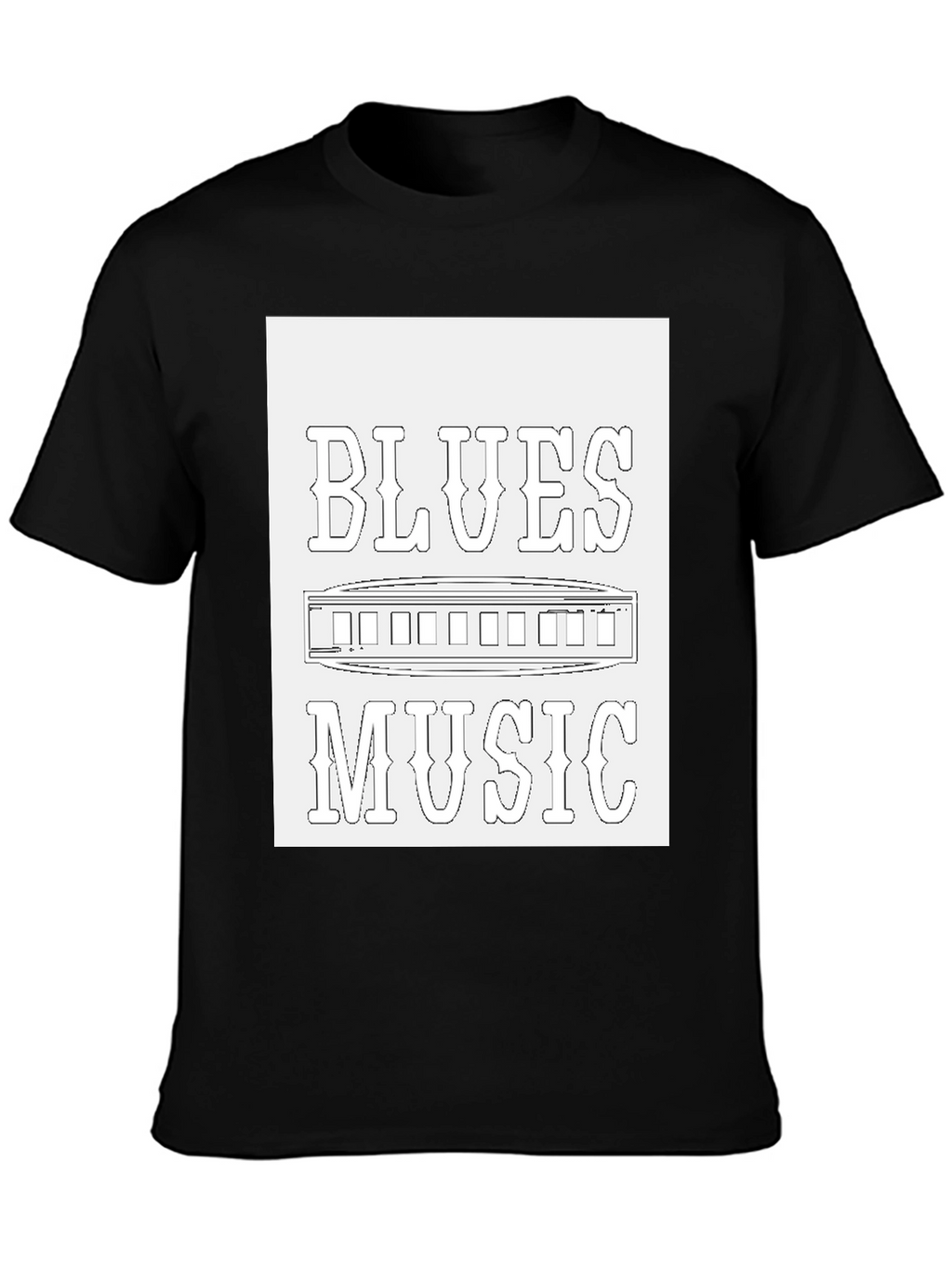 Blues Music T-Shirt - Harmonica Design