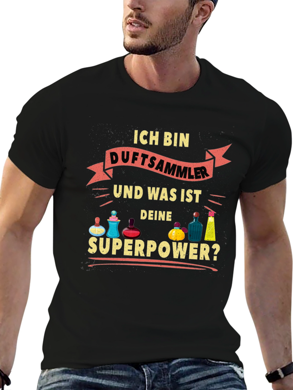 Ich Bin Duftsammler Superpower Black T-Shirt
