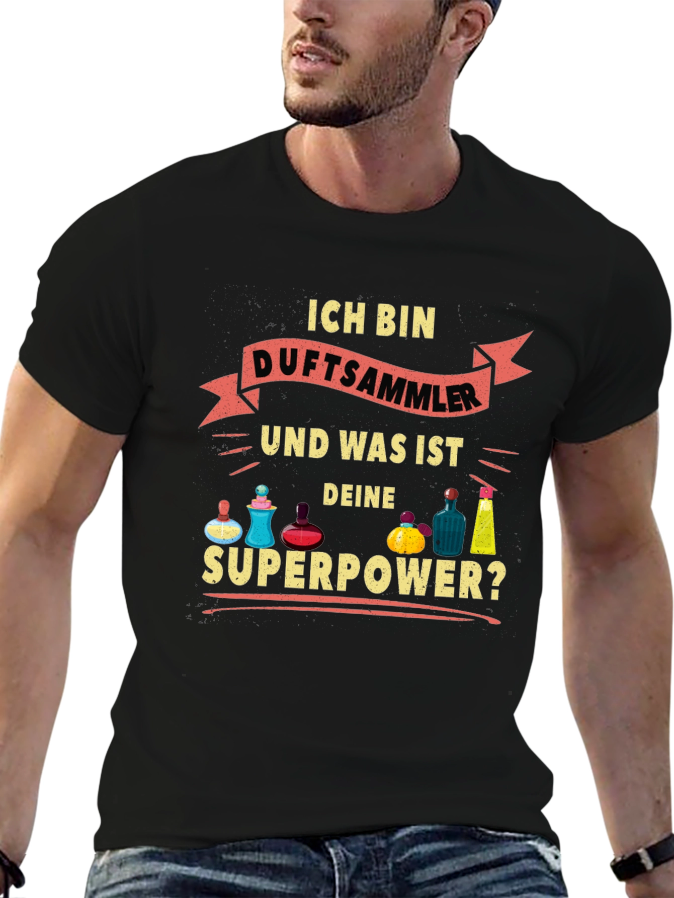 Ich Bin Duftsammler Superpower Black T-Shirt