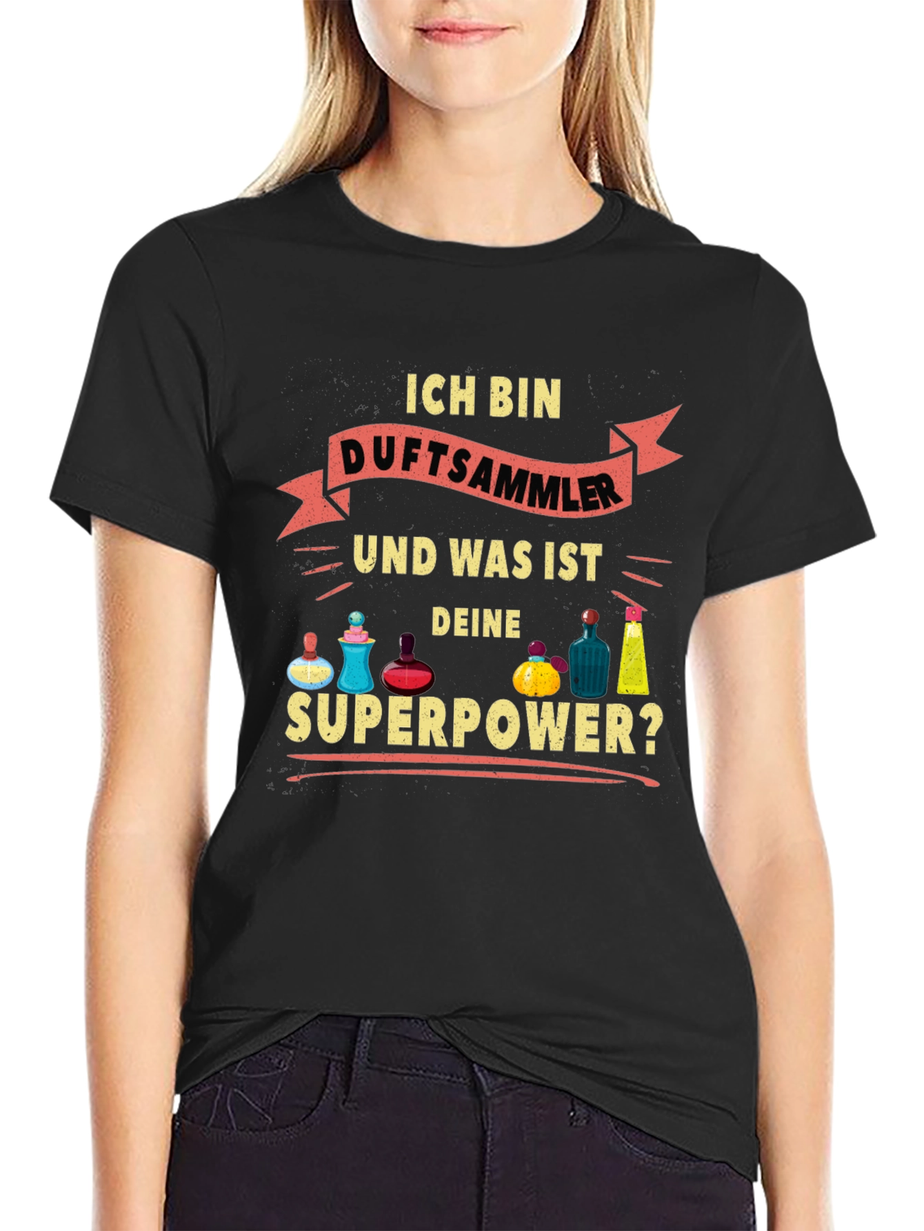 Ich Bin Duftsammler Superpower Black T-Shirt