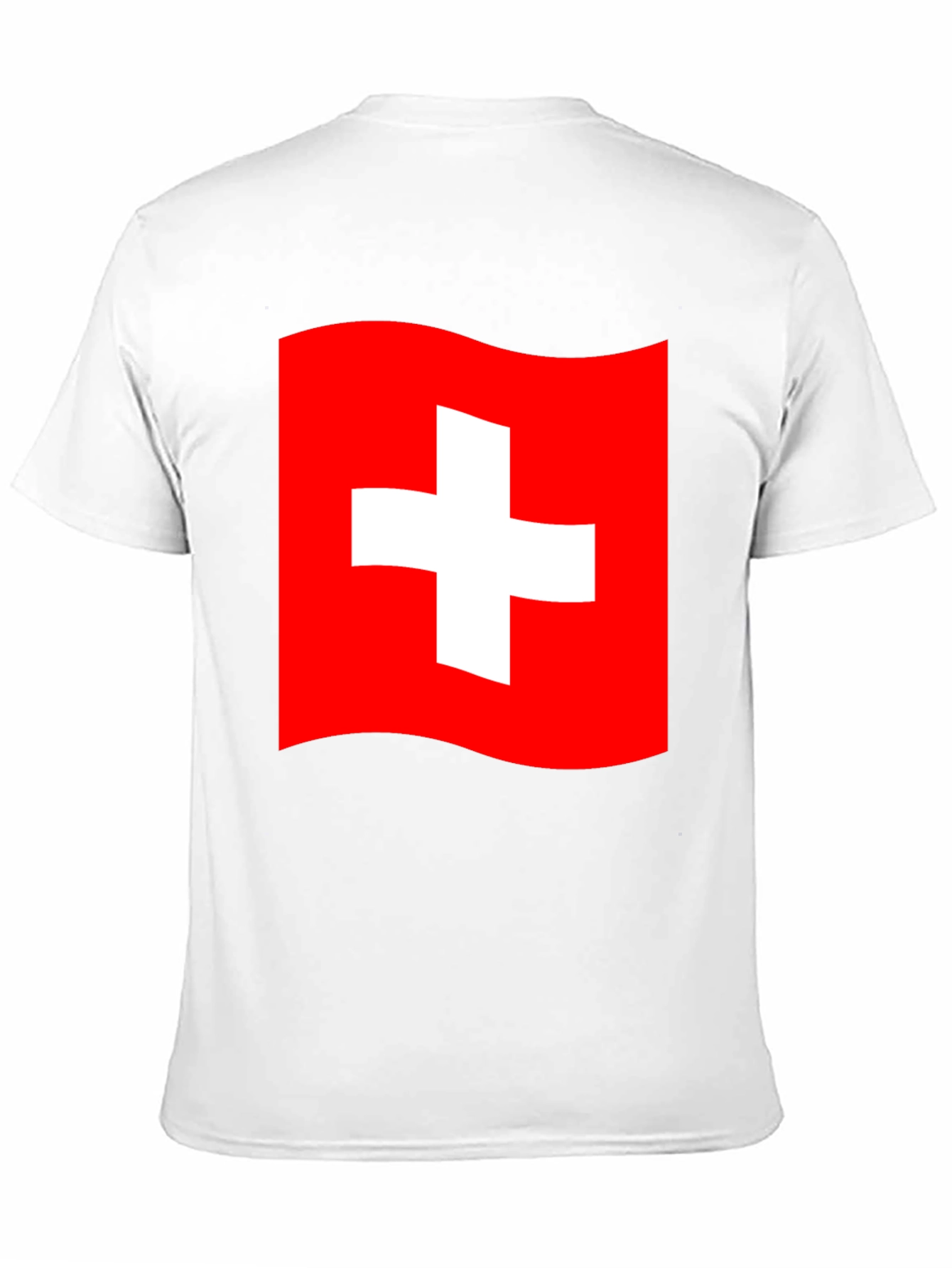 Swiss Flag T-Shirt - Black Cotton Tee