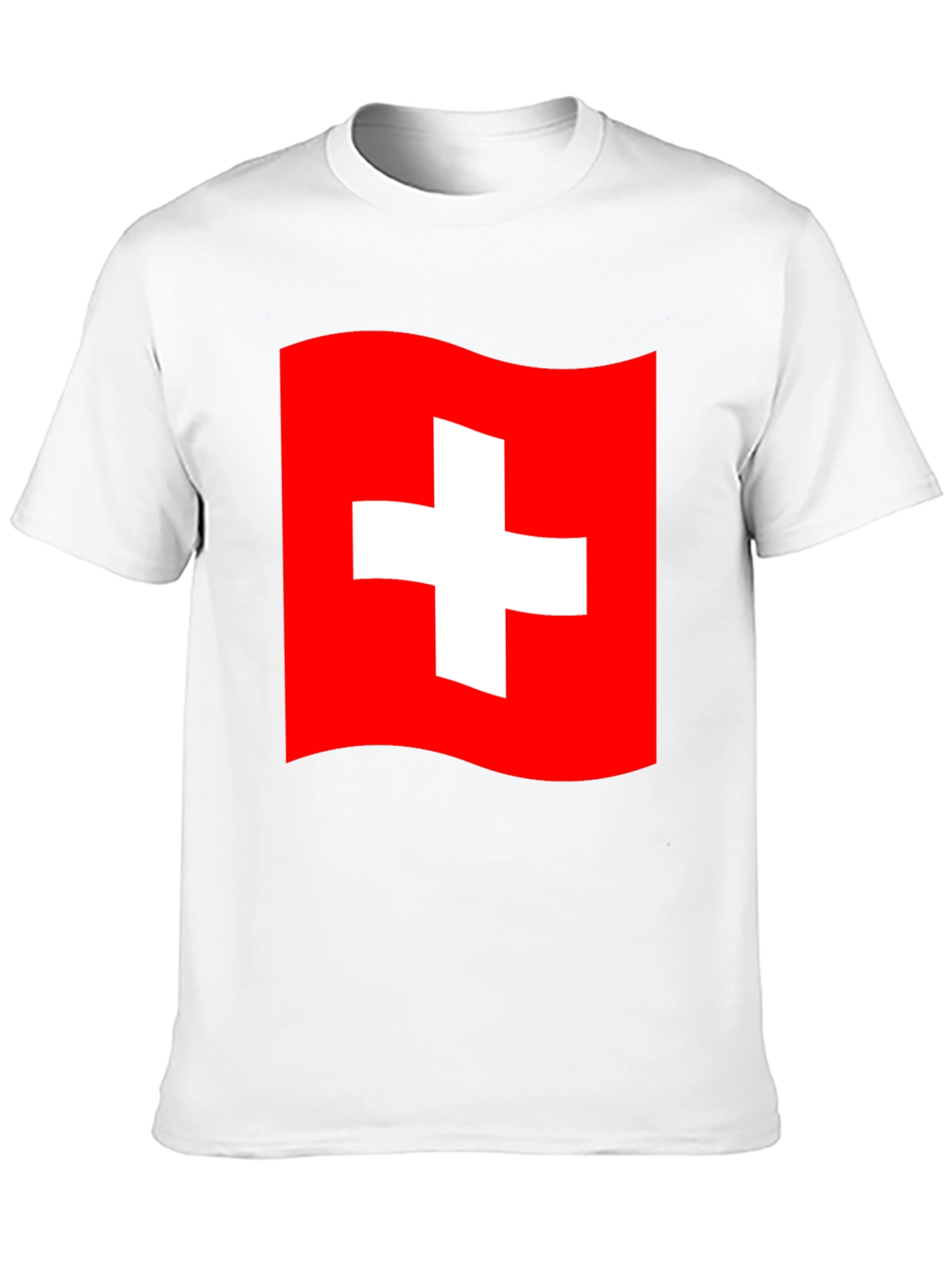 Swiss Flag T-Shirt - Black Cotton Tee