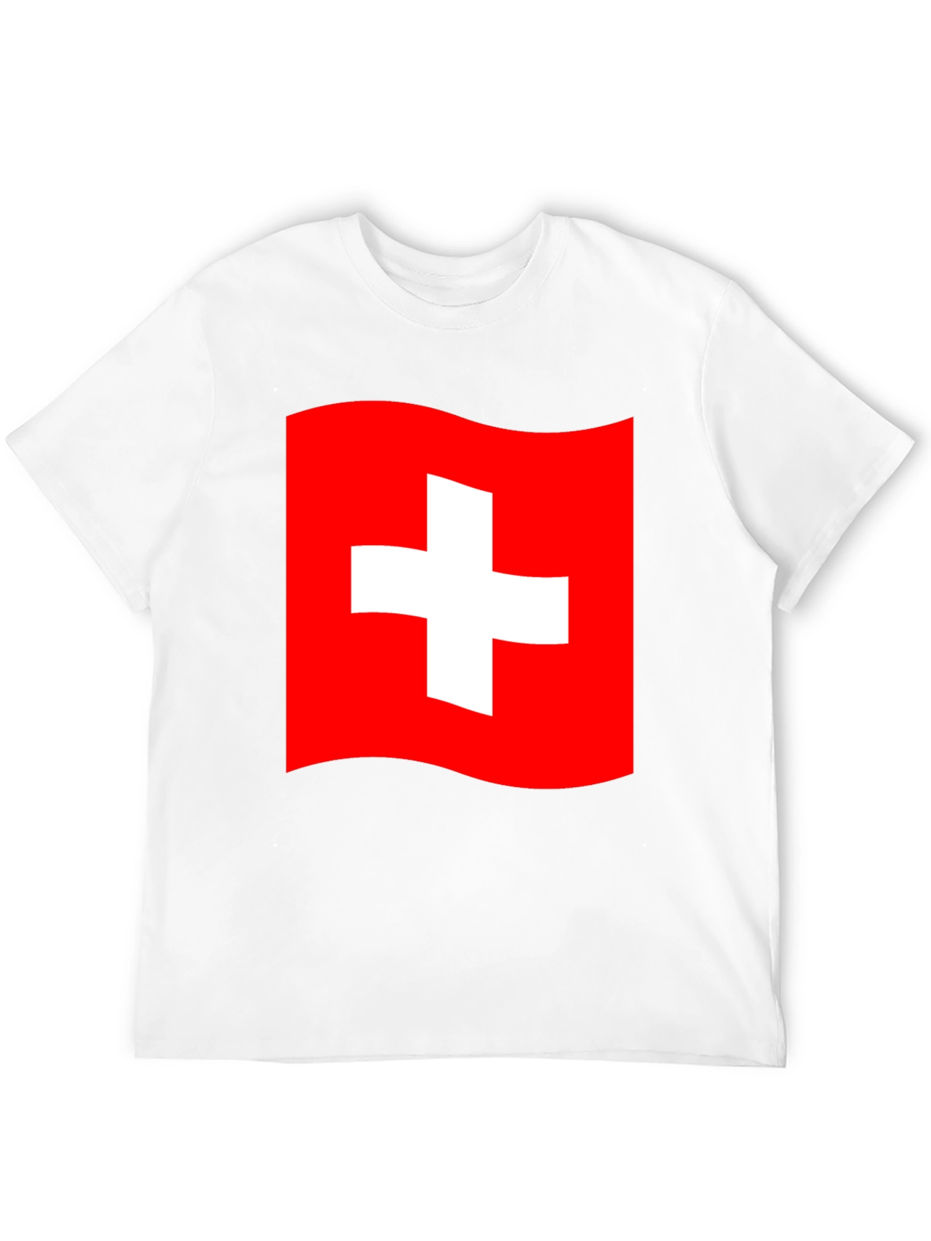Swiss Flag T-Shirt - Black Cotton Tee