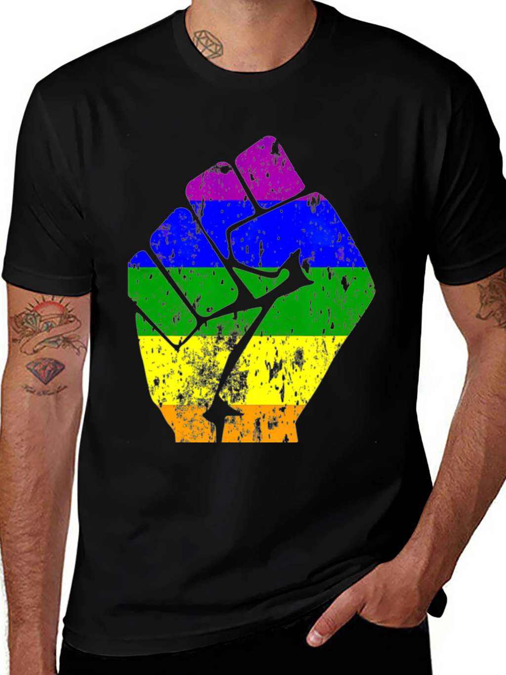 Rainbow Fist Graphic Tee - Pride T-Shirt