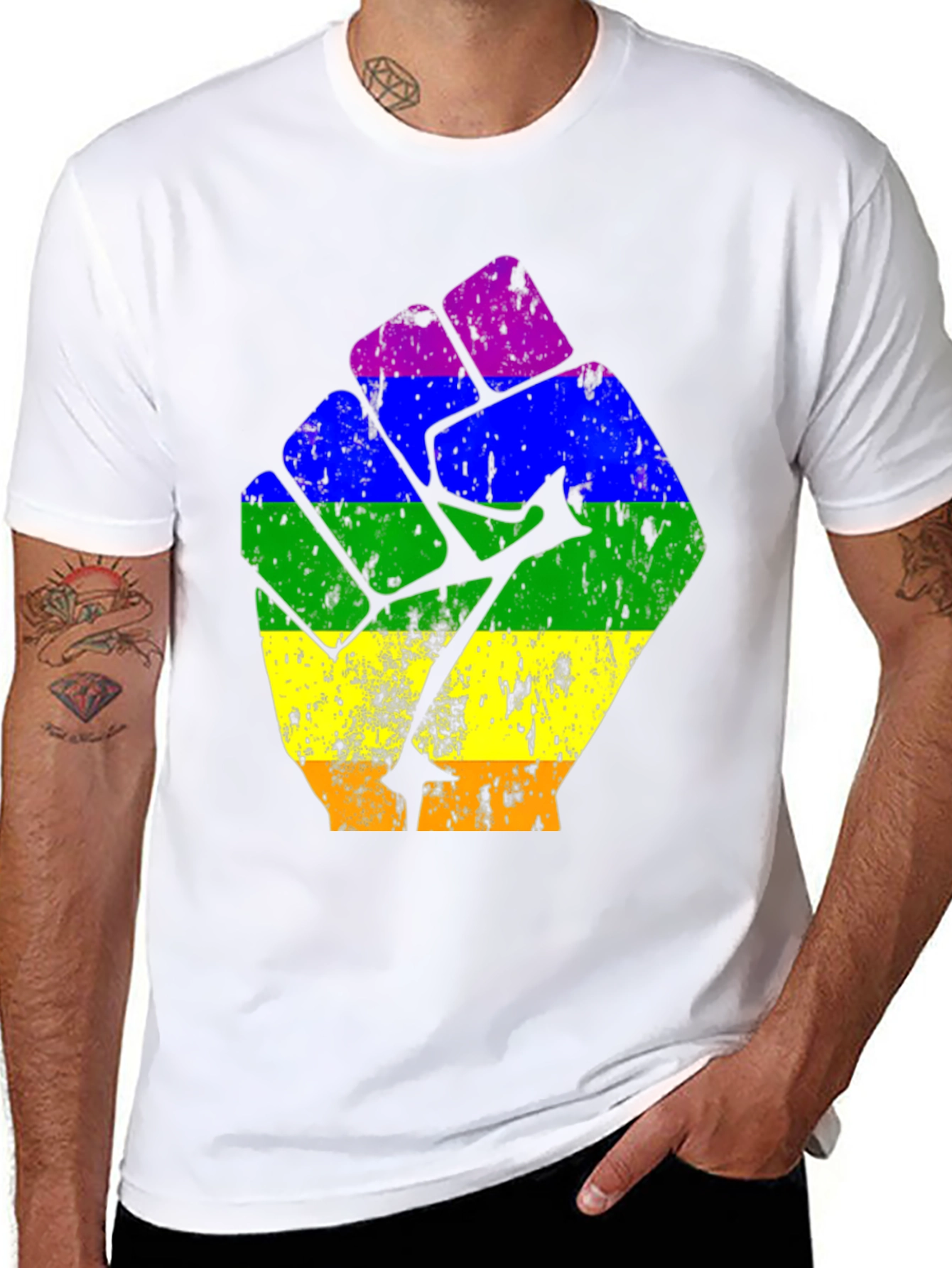 Rainbow Fist Graphic Tee - Pride T-Shirt